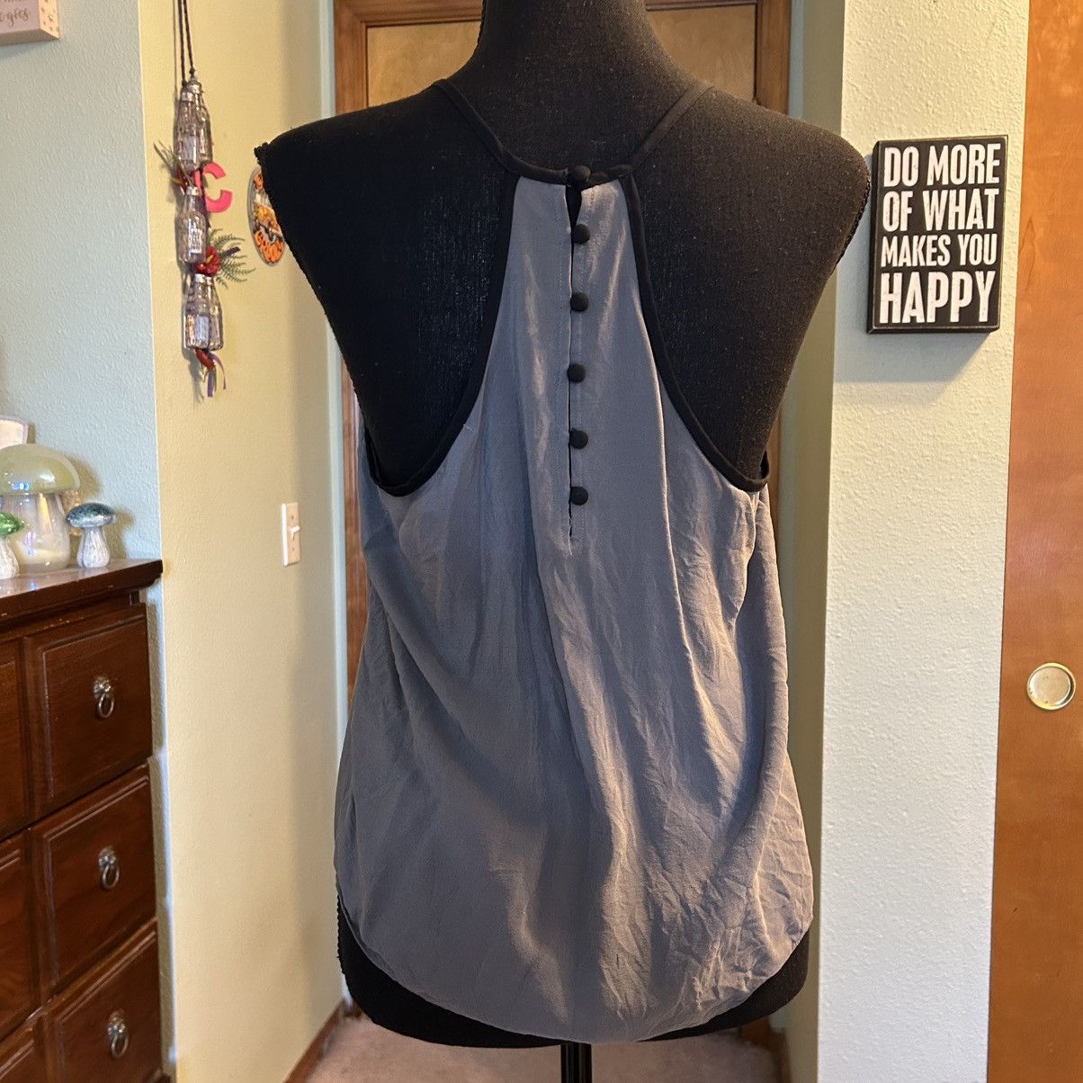 Other Kimchi Blue gray black trim silk racer back tank top L Size L / US 10 / IT 46 - 3 Thumbnail