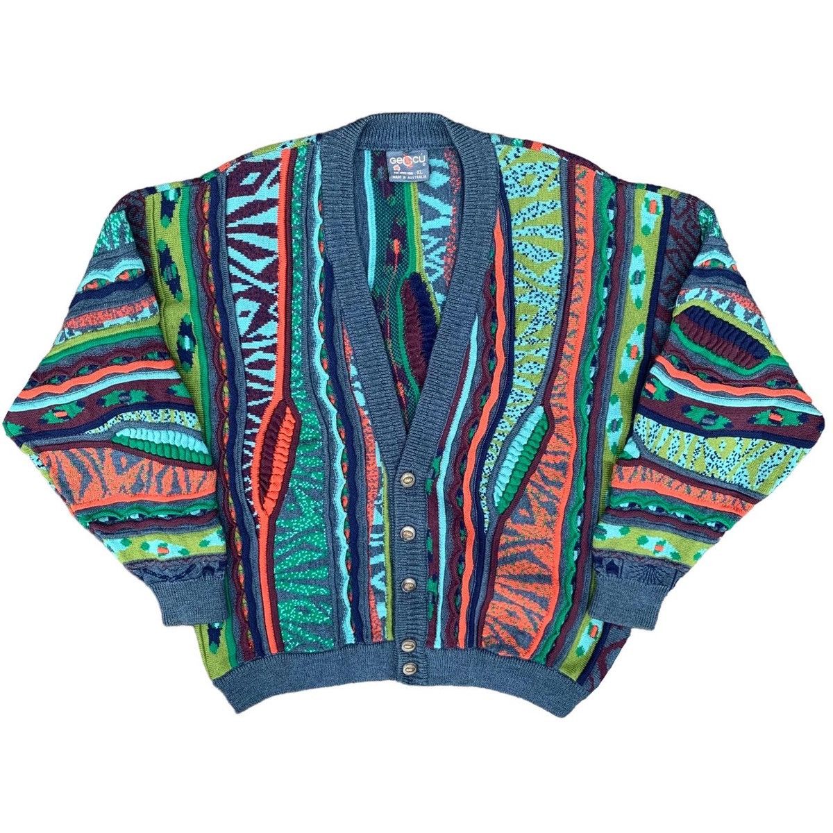 image of Coogi x Hysteric Glamour Vintage Geccu 3D Cable Knit Cardigan Jacket, Men's (Size XL)