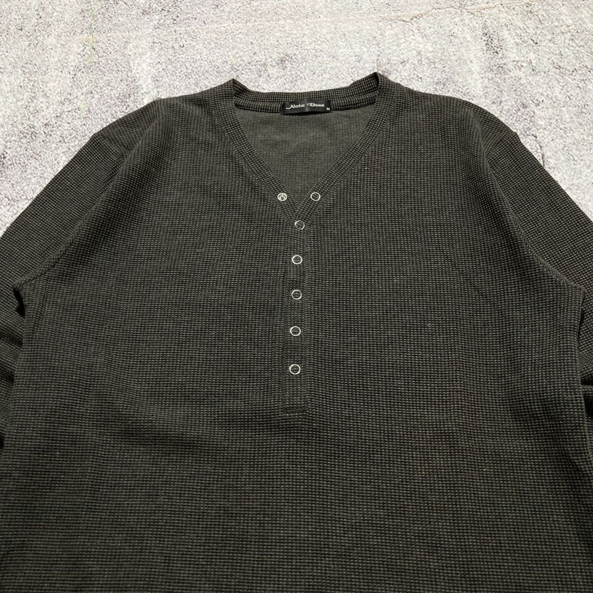 Japanese Brand 2000s Nota Bene Halfbutton Longslevee Thermal Waffle Lgb Size US M / EU 48-50 / 2 - 3 Thumbnail