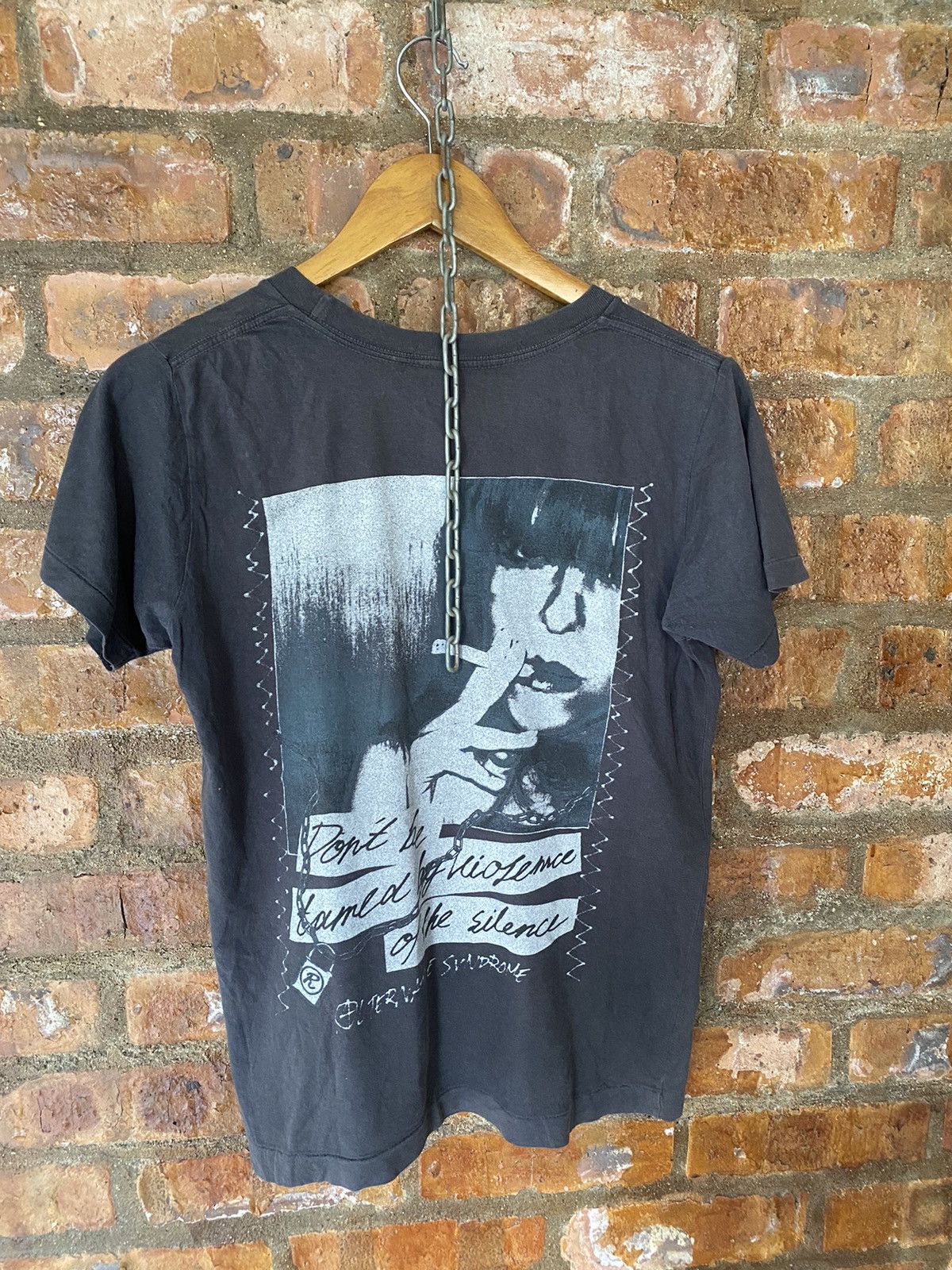 20471120 × Hysteric Glamour × Japanese Brand 1990s RNA Japan Girl Smoking and poem Anarchy tee Size M / US 6-8 / IT 42-44 - 2 Thumbnail