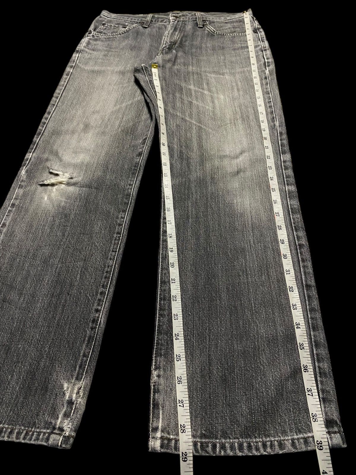 Japanese Brand Vintage Edwin 403 Black Denim Distressed Loose Jeans Size US 31 - 18 Thumbnail