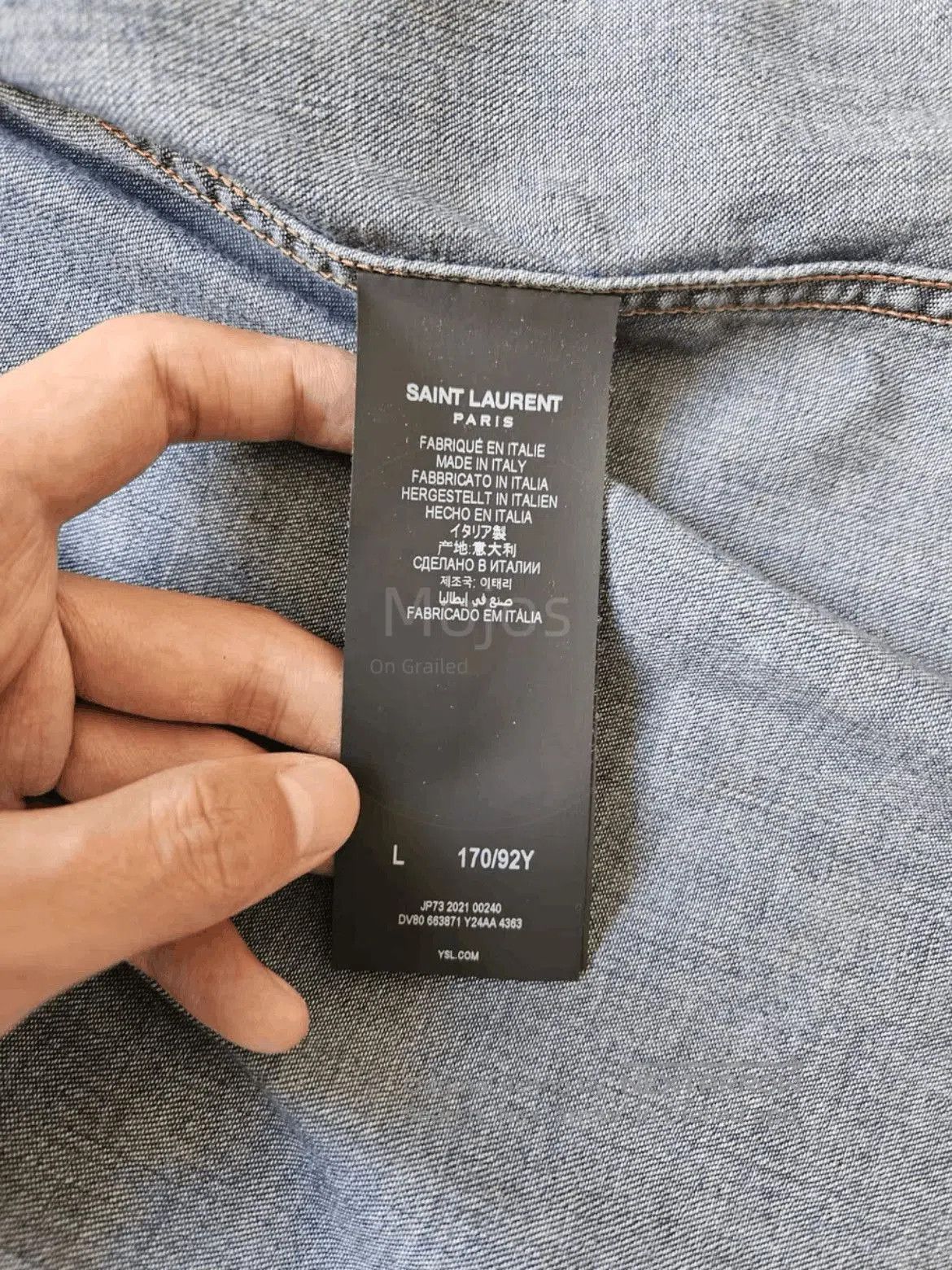 Saint Laurent Paris Saint Laurent Paris Flower Front Denim Shirt. Size US L / EU 52-54 / 3 - 5 Thumbnail