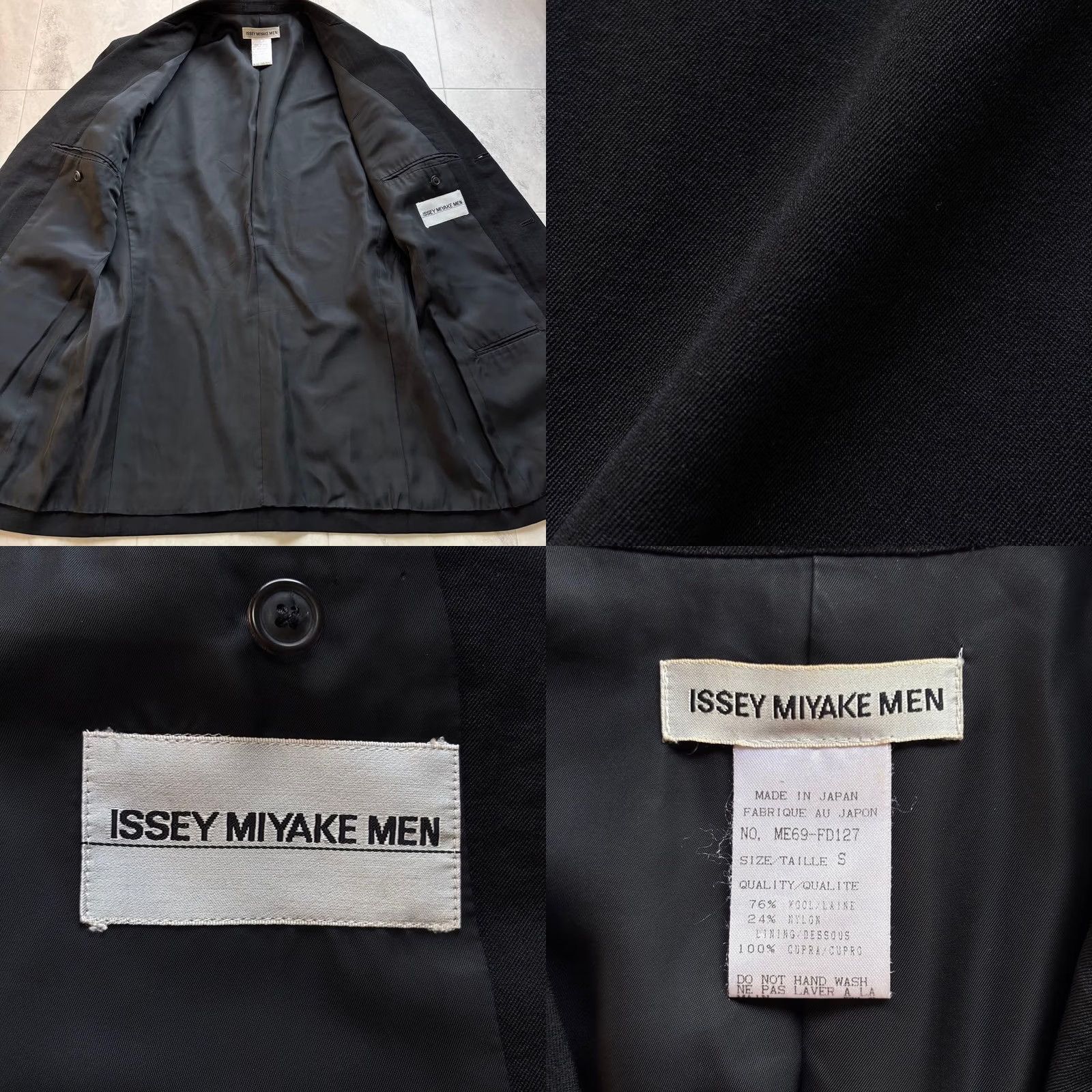 Issey Miyake ISSEY MIYAKE JACKET Wool Gabardine 3-Button Men Black S Used Size US S / EU 44-46 / 1 - 8 Thumbnail