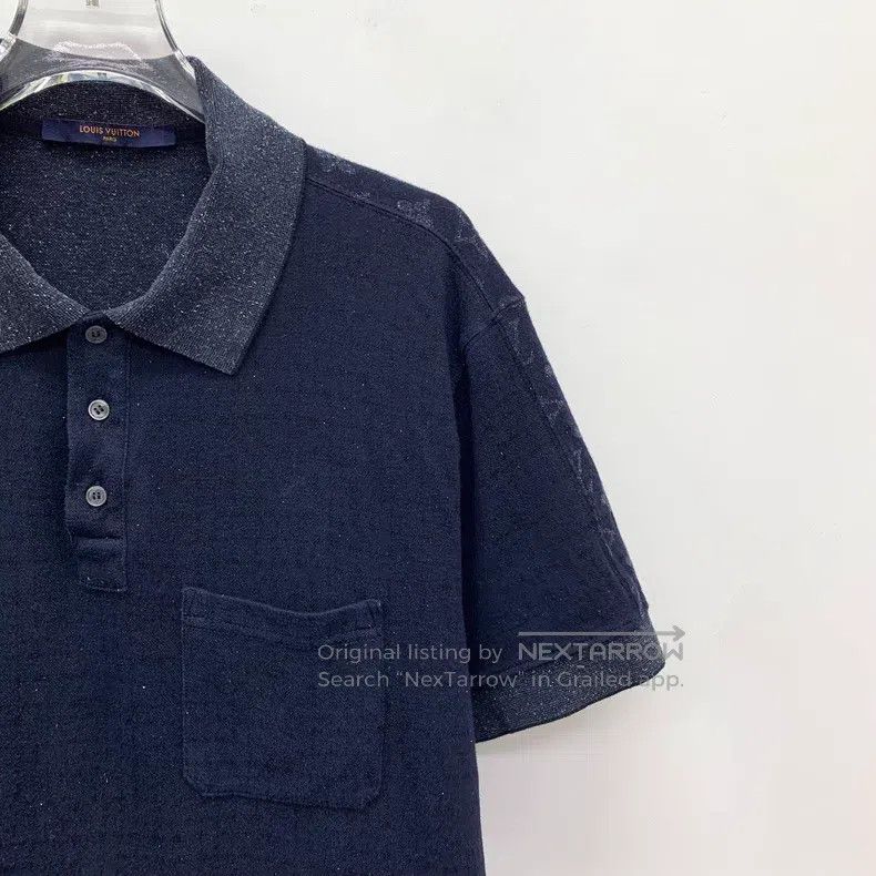 Louis Vuitton Louis Vuitton Dark blue full print cotton crewneck short s Size US XL / EU 56 / 4 - 3 Thumbnail
