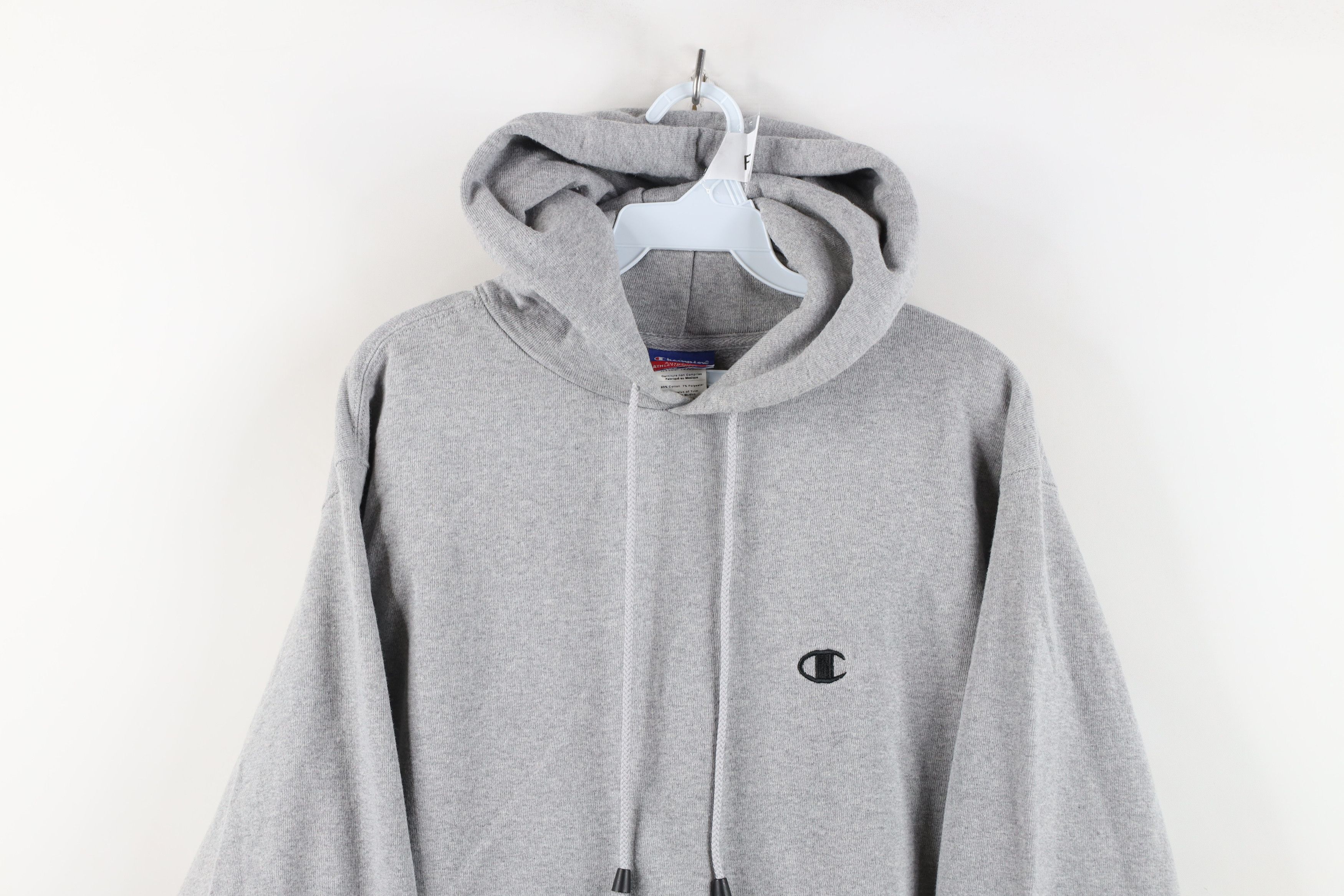 Champion Vintage 90s Champion Logo Heavyweight Hoodie Sweatshirt Gray Size US M / EU 48-50 / 2 - 2 Thumbnail