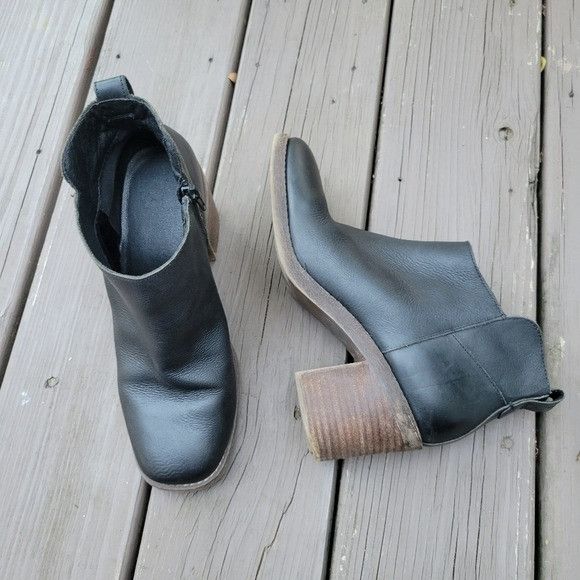 Vintage Vintage 90s y2k Bratz Black Leather Chunky Heel Square Toe A Size US 9 / IT 39 - 2 Thumbnail