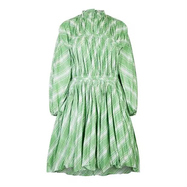 Jil Sander o1g2r1mq1024 Mini Dress in Green & White Size XXS / US 00 / IT 34 - 1 Thumbnail
