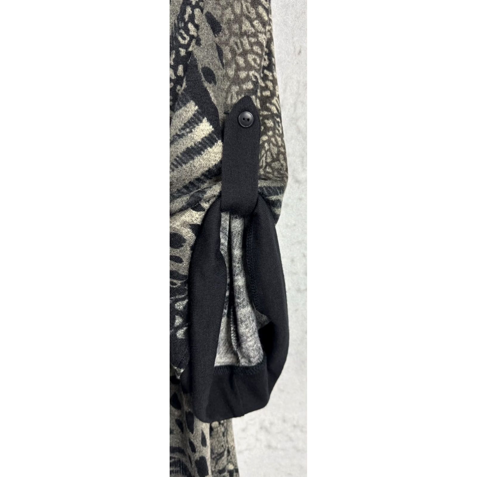 Vintage VINTAGE Attitudes by Renee USA Cardigan Duster Belted Black Cat Animal Women Large New Size L / US 10 / IT 46 - 6 Thumbnail