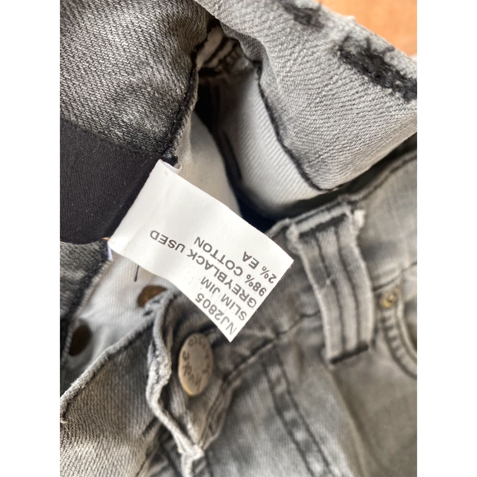 Nudie Jeans Nudie Jeans Slim Jim Denim Jeans Grey Black Men’s 29x32 Slim Straight Denim Jeans Mens 29 Gray Regular 31 Inseam City Vintage No Size US 29 - 4 Thumbnail