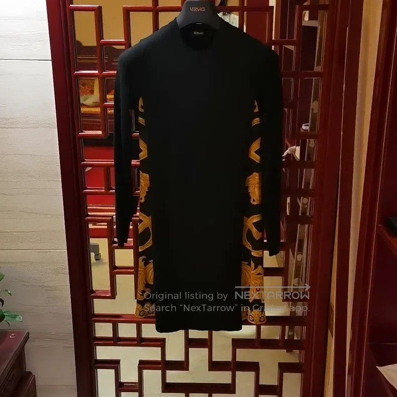 Versace Versace Black gold chain print dress | Grailed