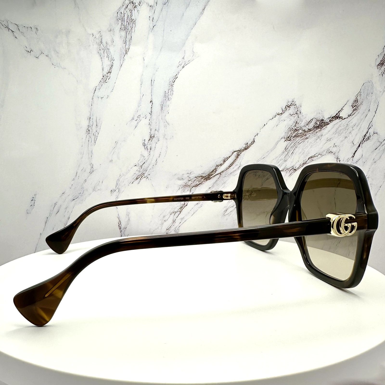 Gucci New GUCCI Sunglasses Brown Square Gold Metal GG Logo Size ONE SIZE - 16 Thumbnail