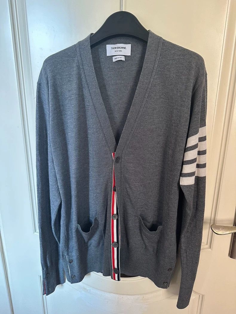 Thom browne Knitted wool cardigan sweater 2503-Nextarrow