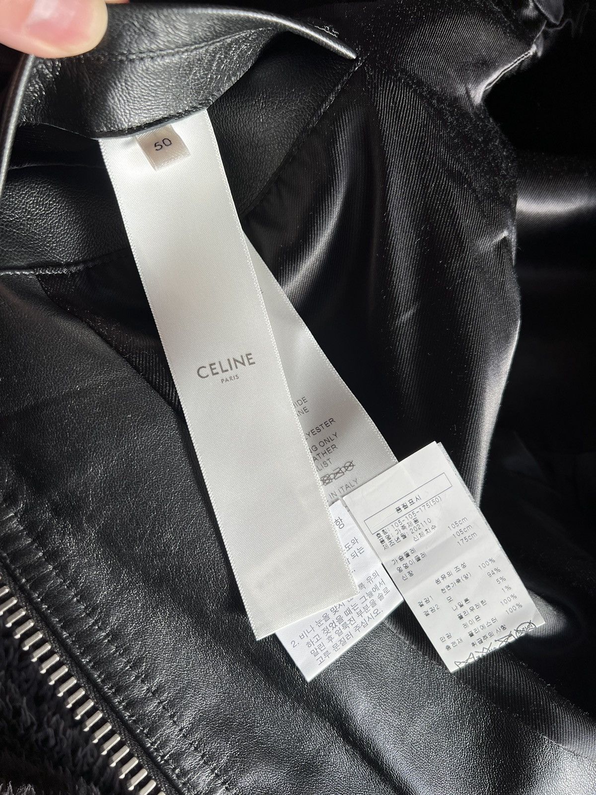 Celine × Hedi Slimane CELINE Oversized chains Leather Blouson Jacket Size US M / EU 48-50 / 2 - 5 Thumbnail
