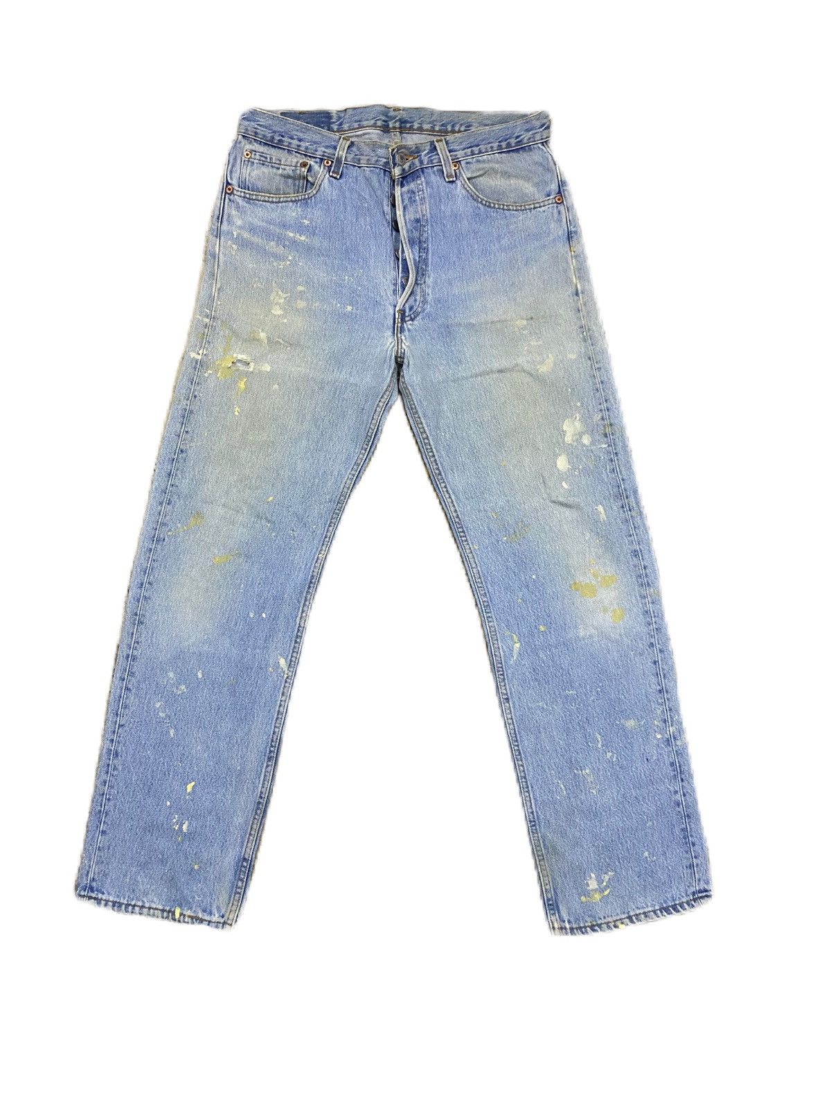 image of Levis x Vintage The Iconic Denim Vintage Levi’S 501 Button Fly Straight Type in Blue (Size 34)