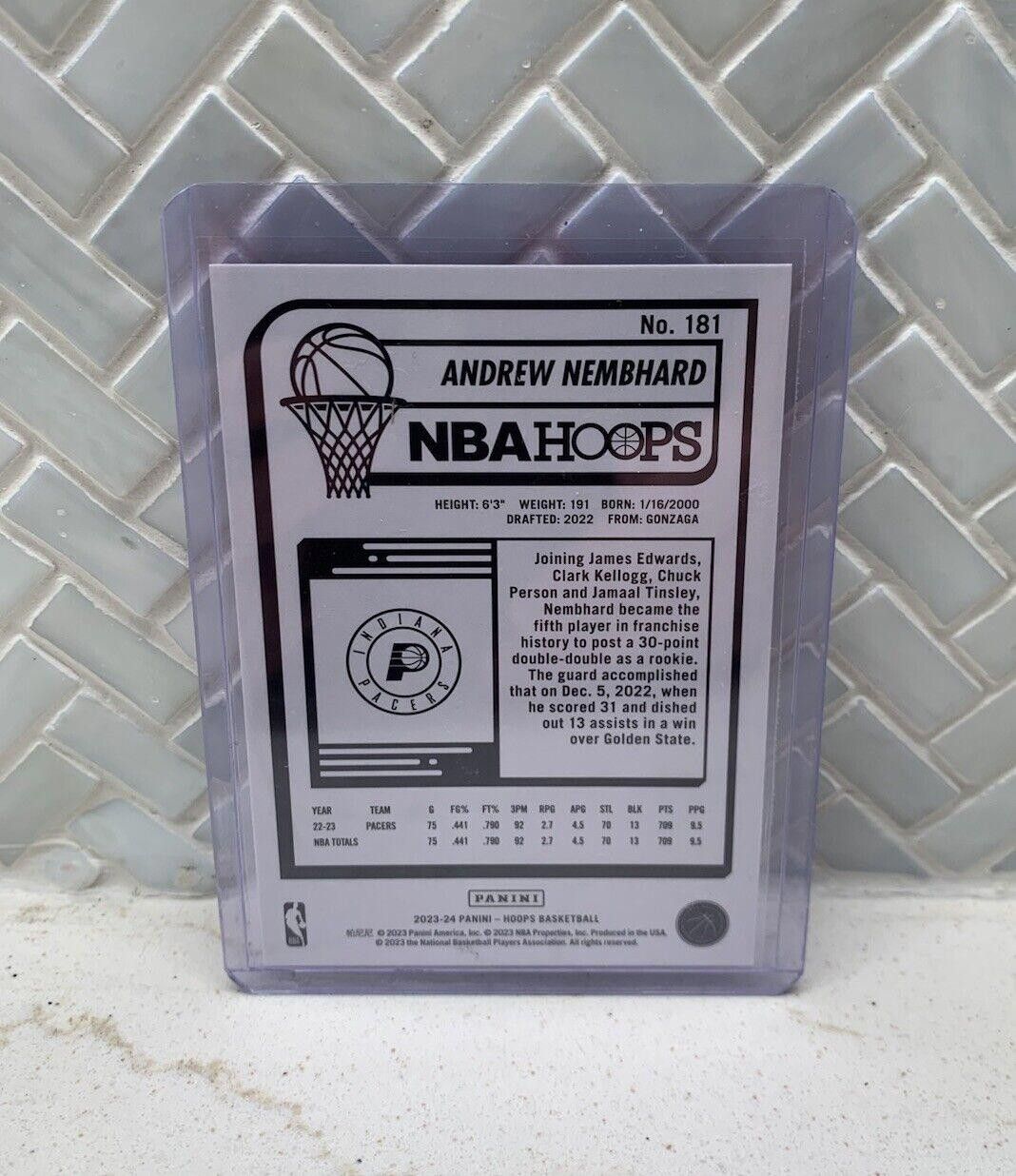 Other 2023 - 2024 NBA Hoops ANDREW NEMBHARD PURPLE PARALLEL - Indi Size ONE SIZE - 2 Thumbnail