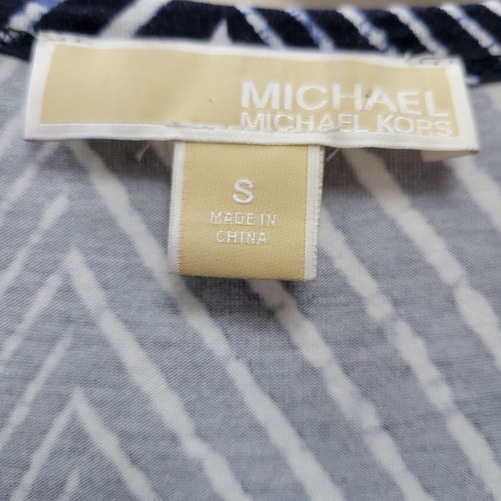 Michael Kors Michael Kors Women's Short Sleeves Blue Stripes Side Slit Size XS / US 0-2 / IT 36-38 - 8 Thumbnail
