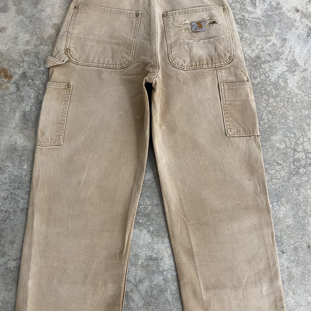 Carhartt Vintage Carhartt Double Knee Faded Tan Carpenter Pants Size US 29 - 18 Thumbnail