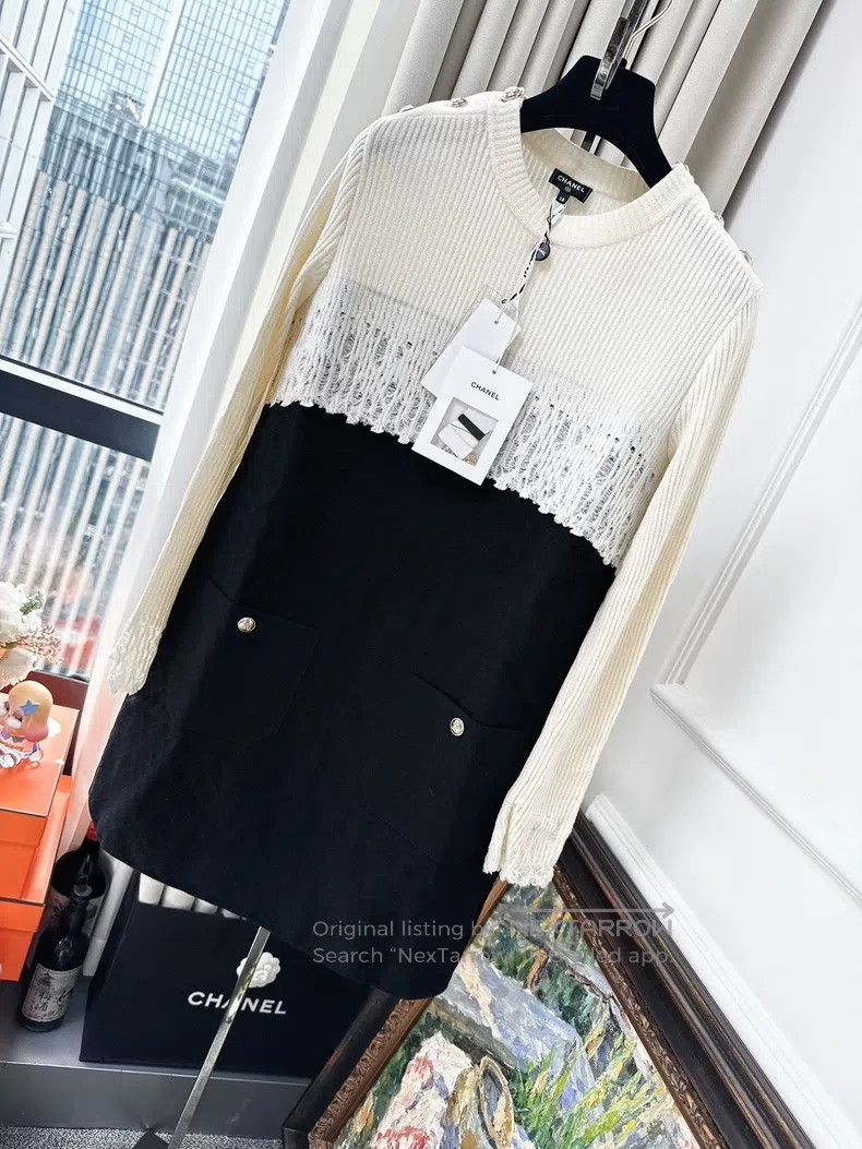 Chanel Chanel 20k equestrian series lace stitching black and whit Size XS / US 0-2 / IT 36-38 - 9 Thumbnail