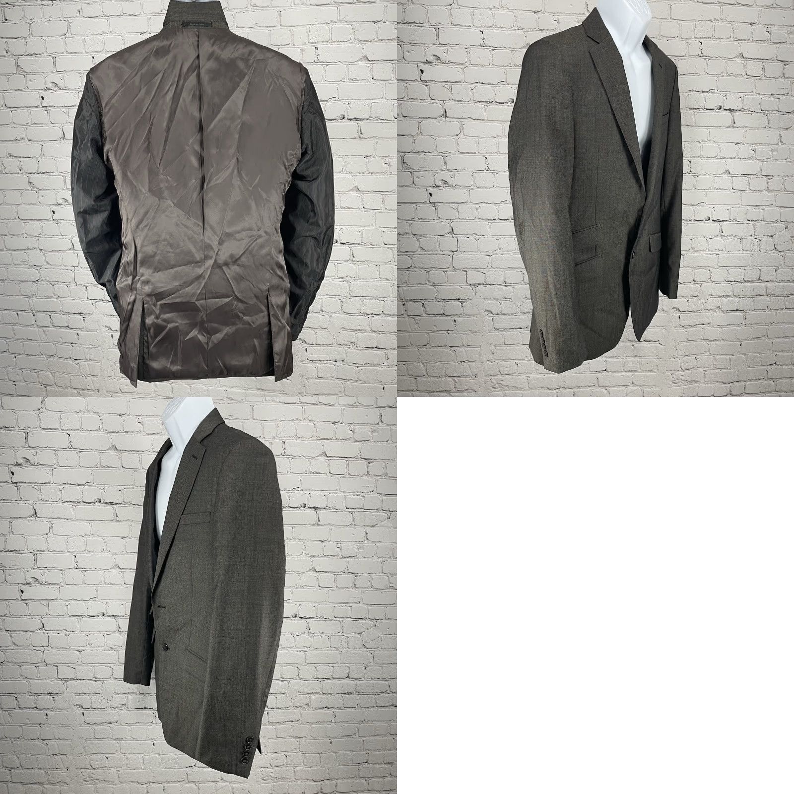 Calvin Klein Calvin Klein Brown Wool Extreme Slim Fit 2 Button Sport Coat Blazer Size 38L Size 38R - 8 Thumbnail