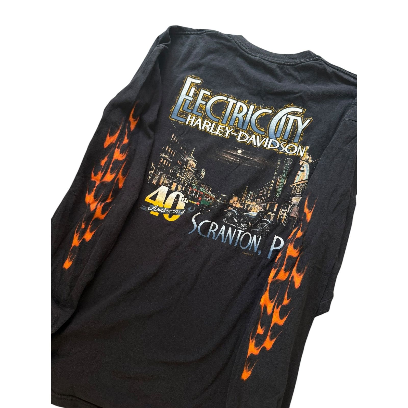 Harley Davidson Vintage Harley Davidson Wanted Skull Flames Long Sleeve Size US XXL / EU 58 / 5 - 7 Thumbnail