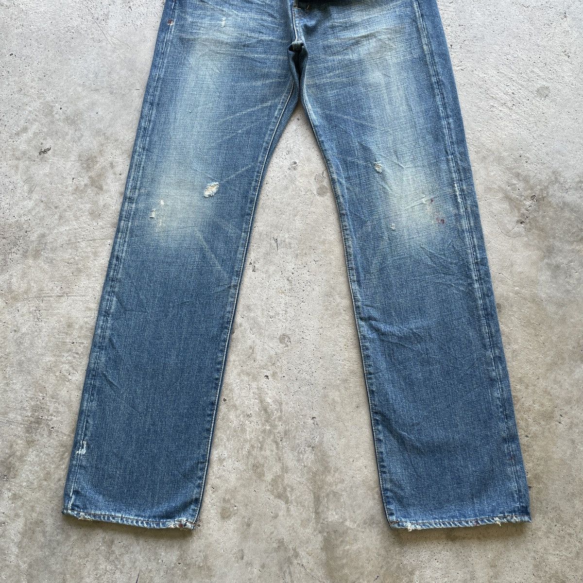 OMNIGOD Vintage OMNIGOD Jeans Selvedge Distressed Denim Faded Pants Size US 32 / EU 48 - 5 Thumbnail
