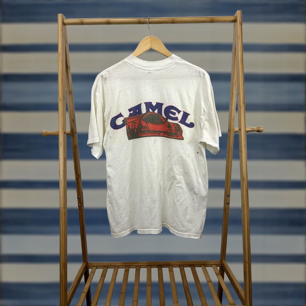 Camel VTG Camel F1 Nissan Grand Prix Ohio Pocket T-Shirt XL White Men Short Sleeve 90s Smoking Worn Paper Thin Vintage Size US XL / EU 56 / 4 - 1 Thumbnail