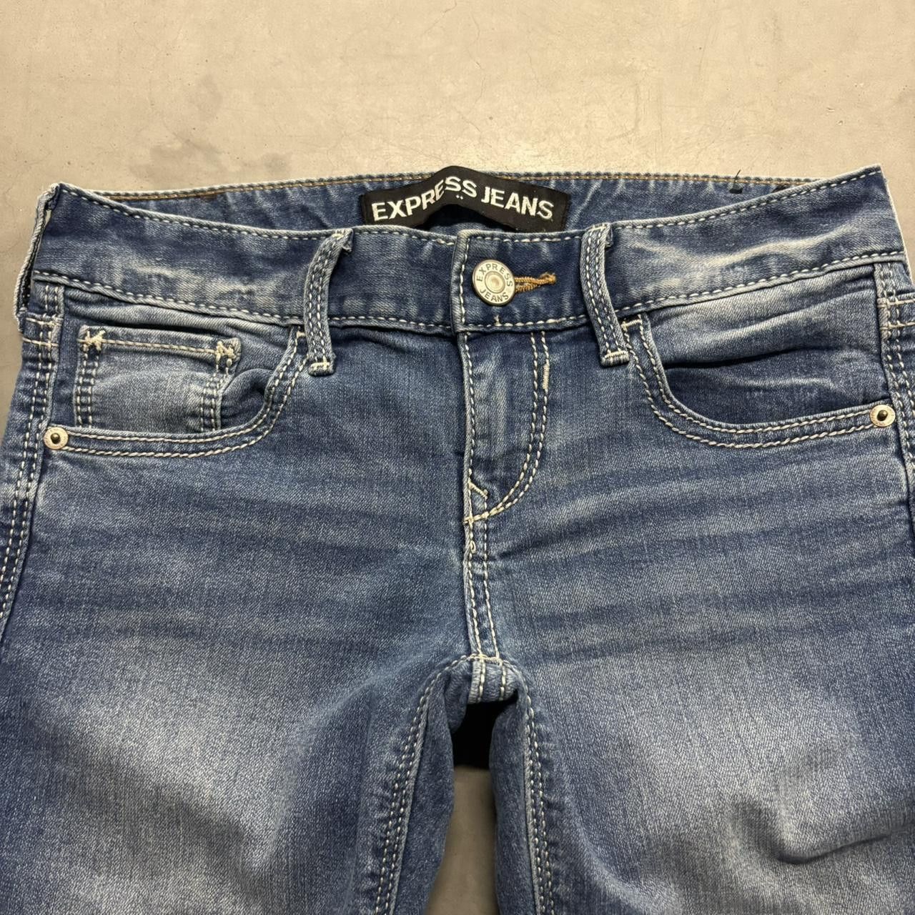 Vintage Crazy Vintage Y2K 2000s Flared Skater Streetwear Style Medium Wash Denim Jeans! Size US 27 - 2 Thumbnail