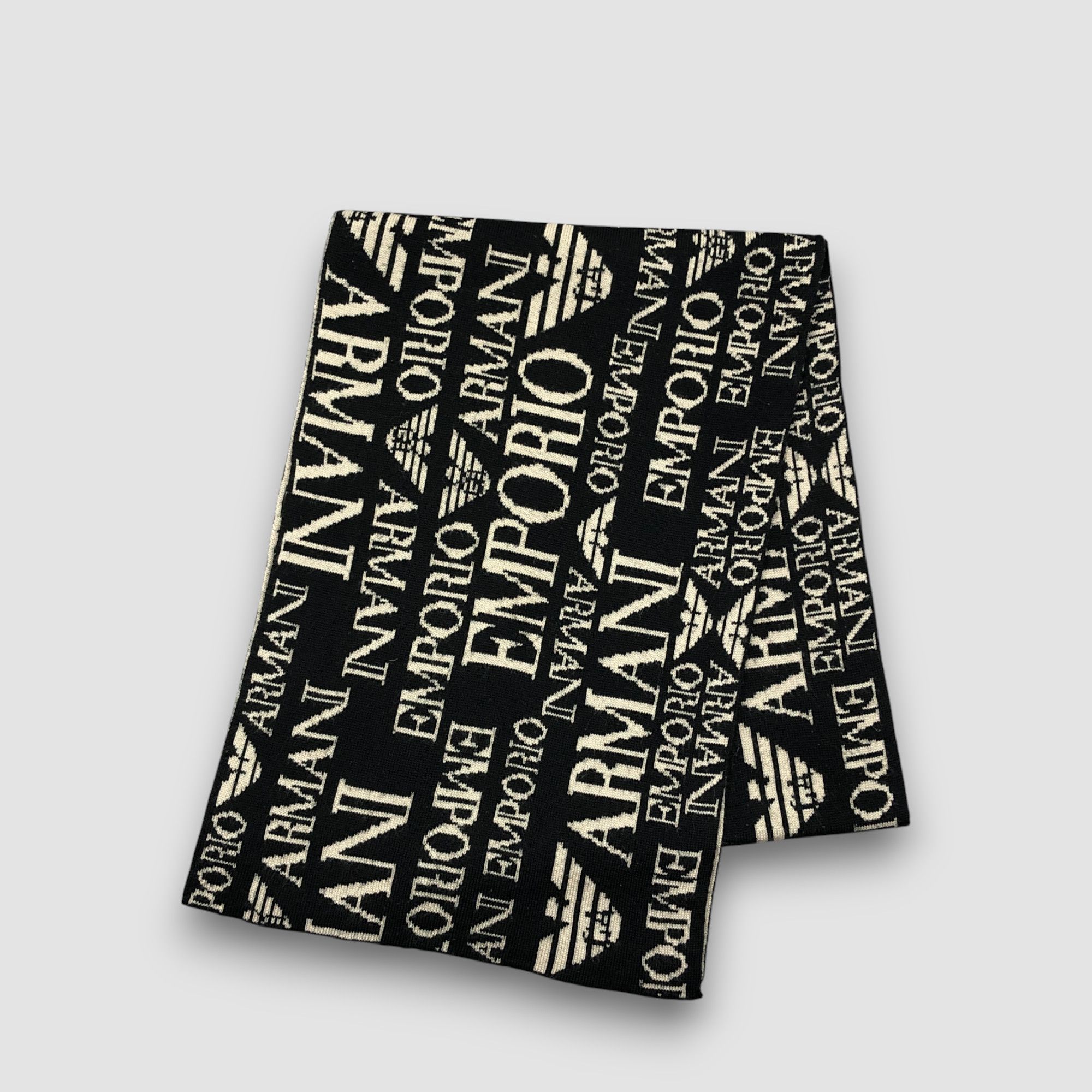 Emporio Armani Vintage Emporio Armani Scarf Muffler Wool Cashmere Scarves Size ONE SIZE - 2 Thumbnail