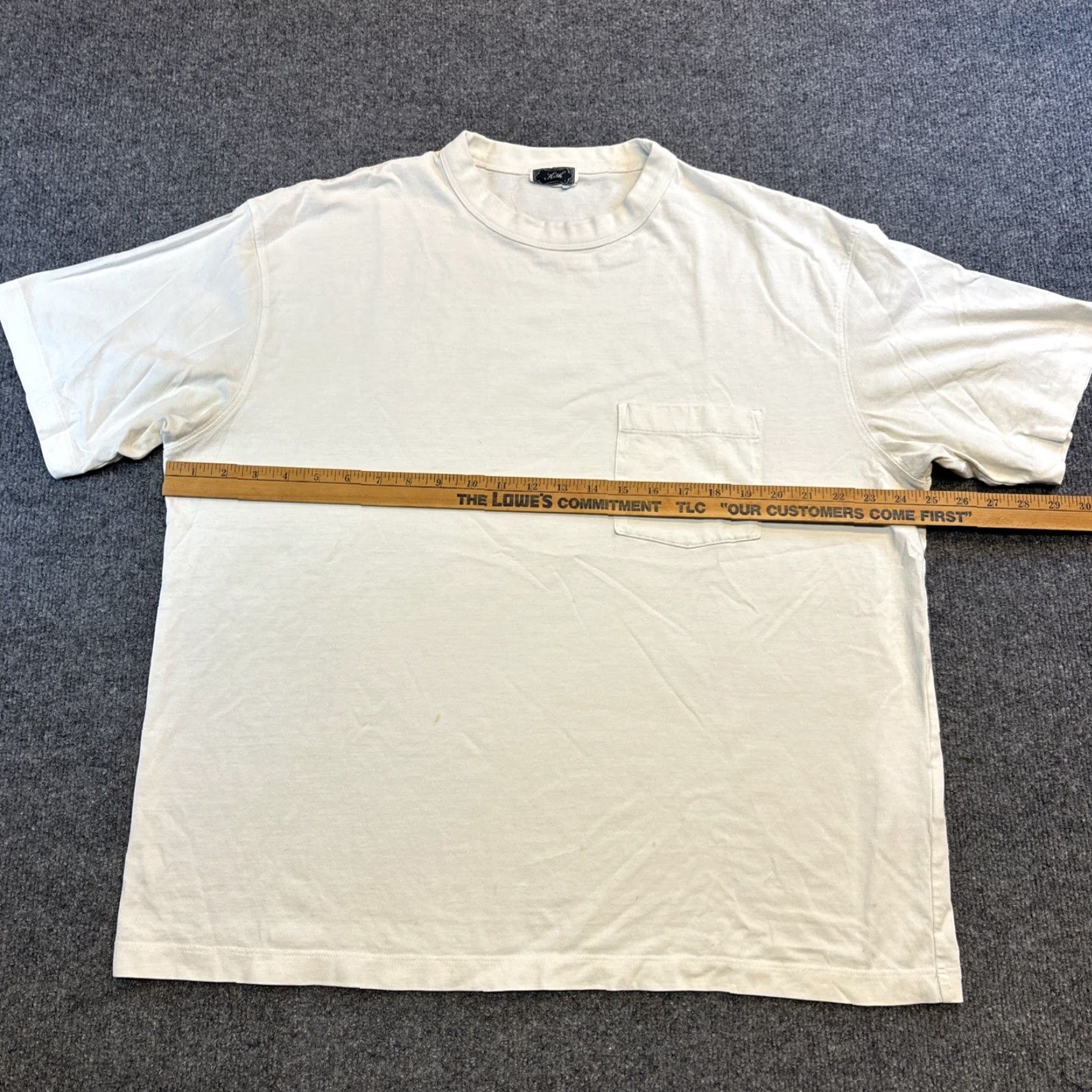 Kith KITH Short Sleeve Pocket Tee T-Shirt Mens Size M White Cotton Blend Crew Neck Distressed Relaxed Oversized Regular Size US M / EU 48-50 / 2 - 4 Thumbnail