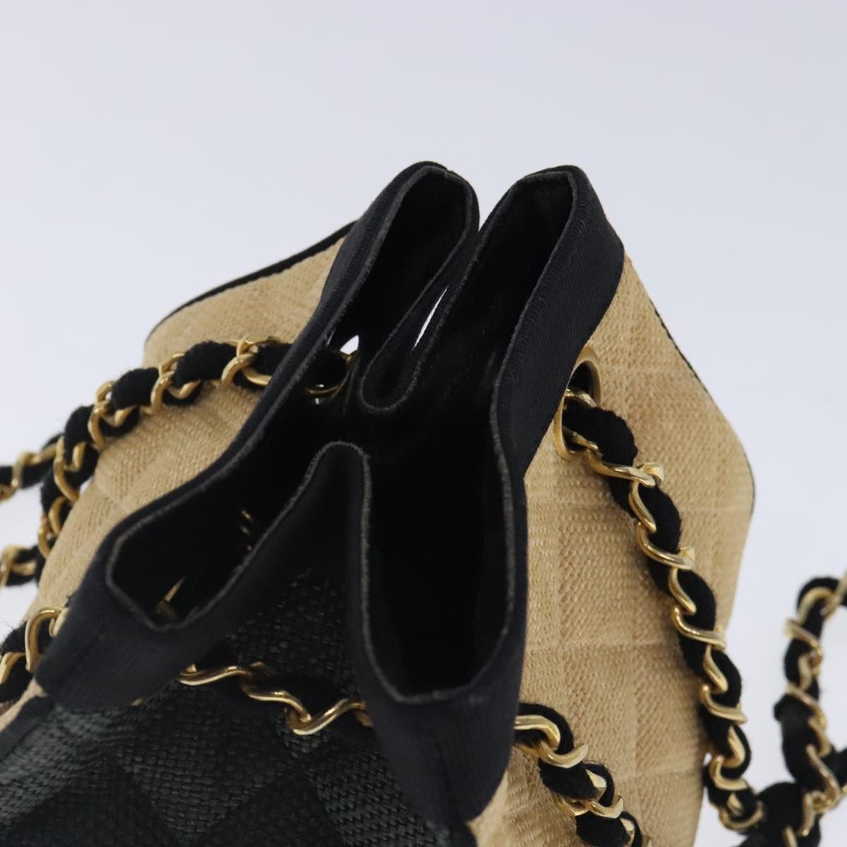 Chanel CHANEL Hand Bag Straw Beige Black CC Size ONE SIZE - 6 Thumbnail