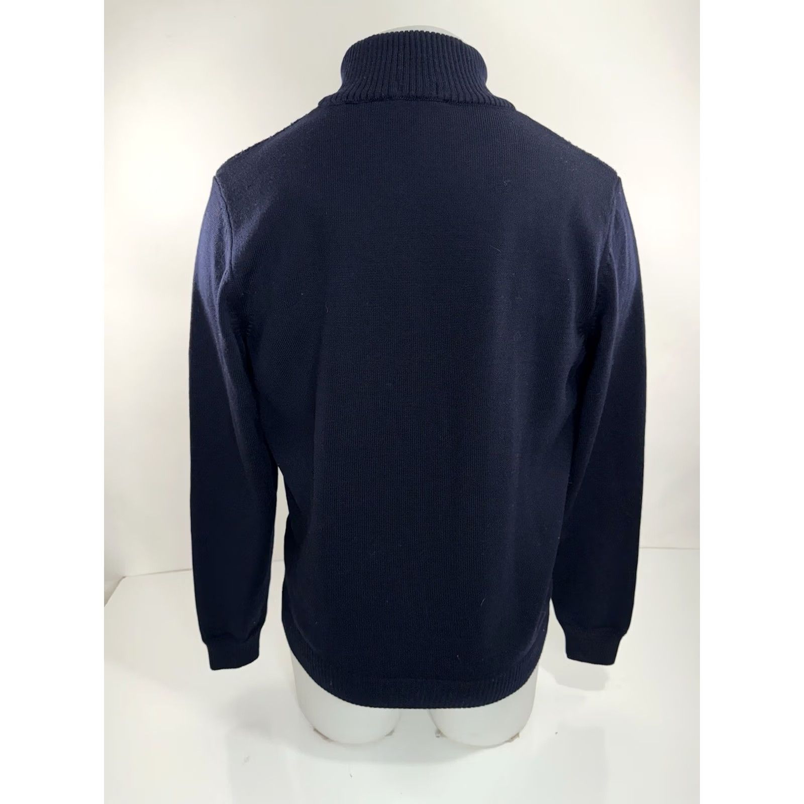 Hugo Boss HUGO BOSS Merino Wool Full Zip Knit Mens M Sweater Jacket Blue Size US M / EU 48-50 / 2 - 3 Thumbnail