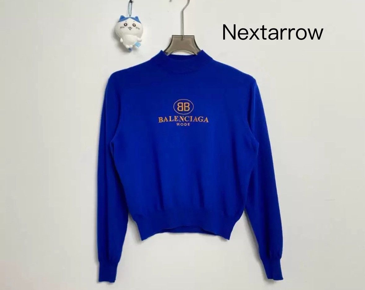 Balenciaga Balenciaga Blue Double B Woolen Sweater2412-Nextarrow Size US S / EU 44-46 / 1 - 1 Thumbnail