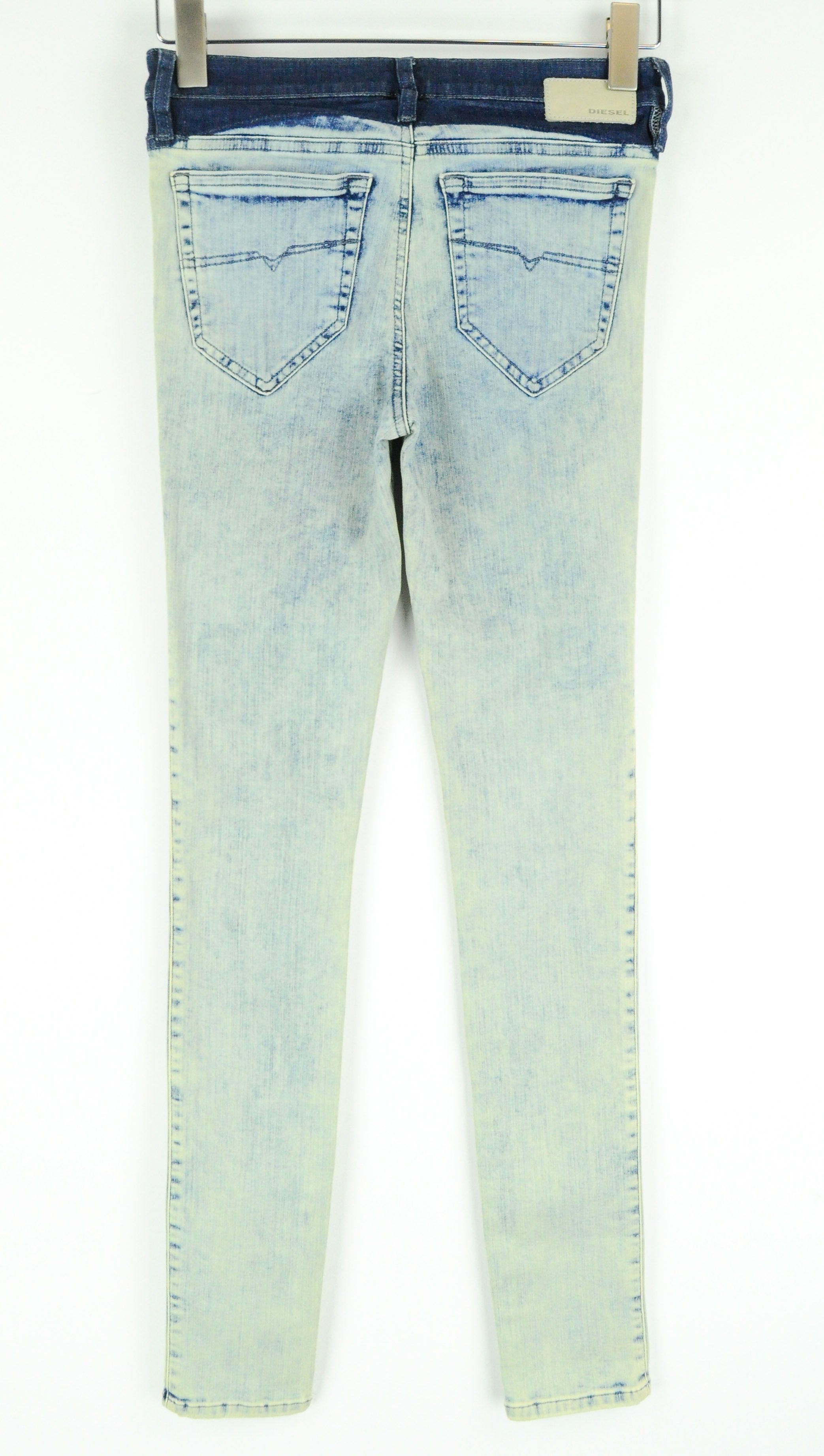 Diesel SKINZEE 0852T W27/L32 Blue Patched Washed Skinny 55001 Size 27" / US 4 / IT 40 - 2 Thumbnail