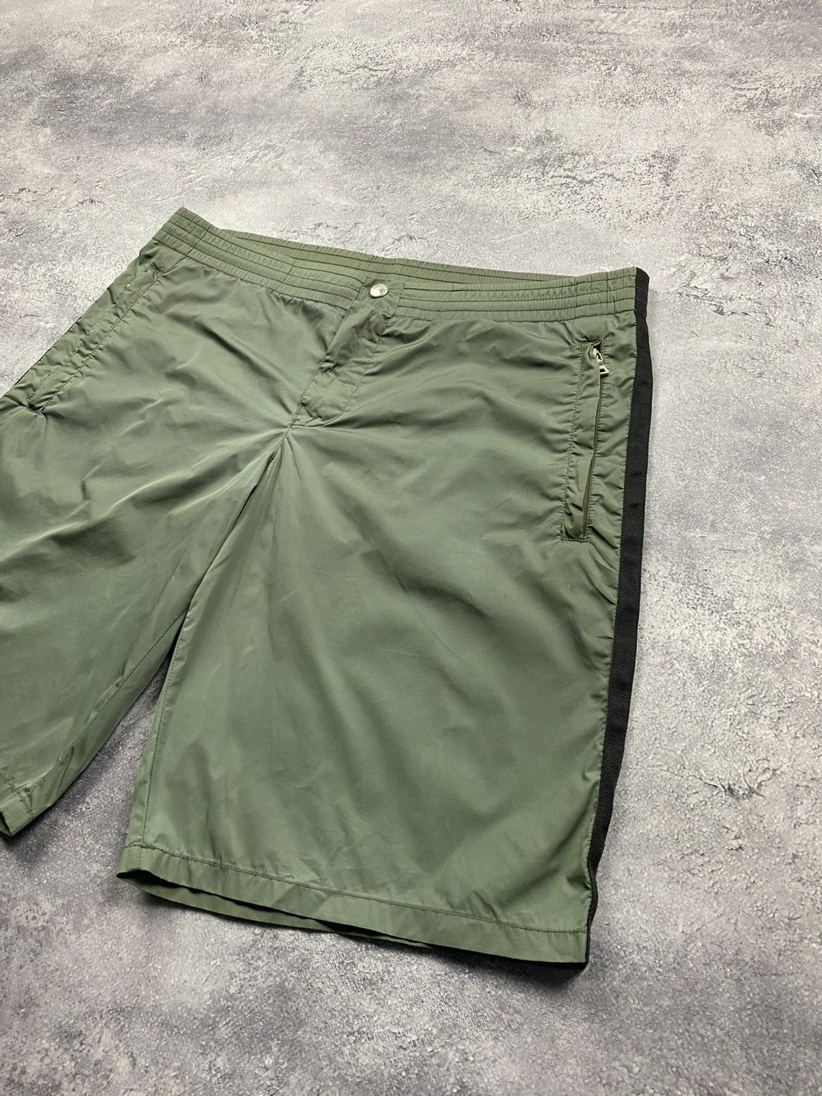 Prada Vintage Prada Nylon Swim Shorts Rare Metal Green Size US 32 / EU 48 - 3 Thumbnail