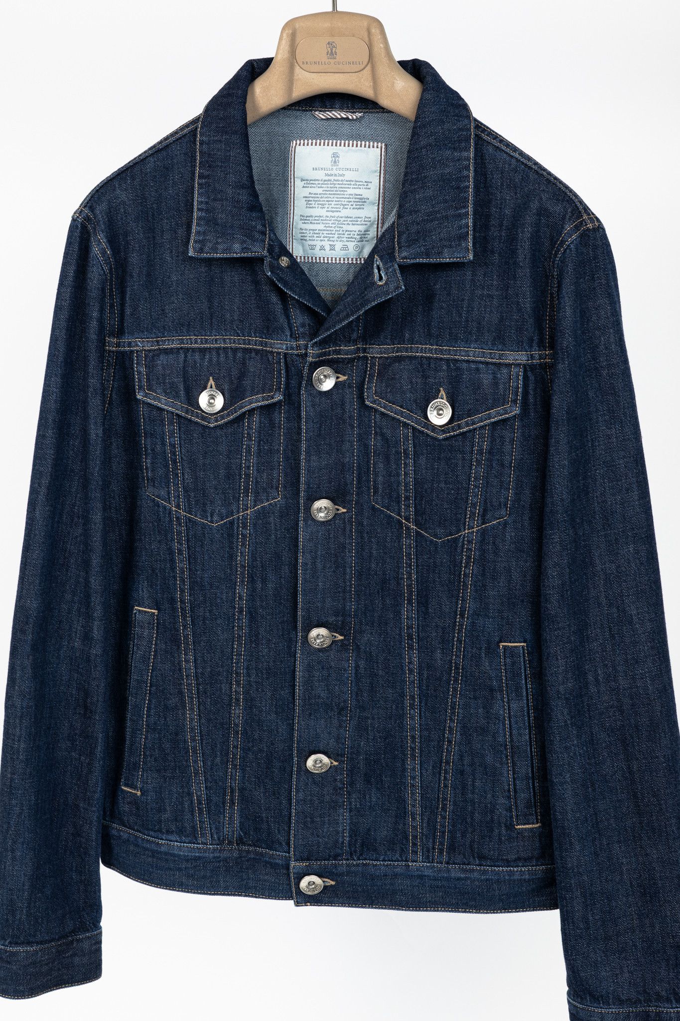 Brunello Cucinelli Brunello Cucinelli SS/22 Blue Cotton-Denim Jean Jacket Size US XS / EU 42 / 0 - 4 Thumbnail