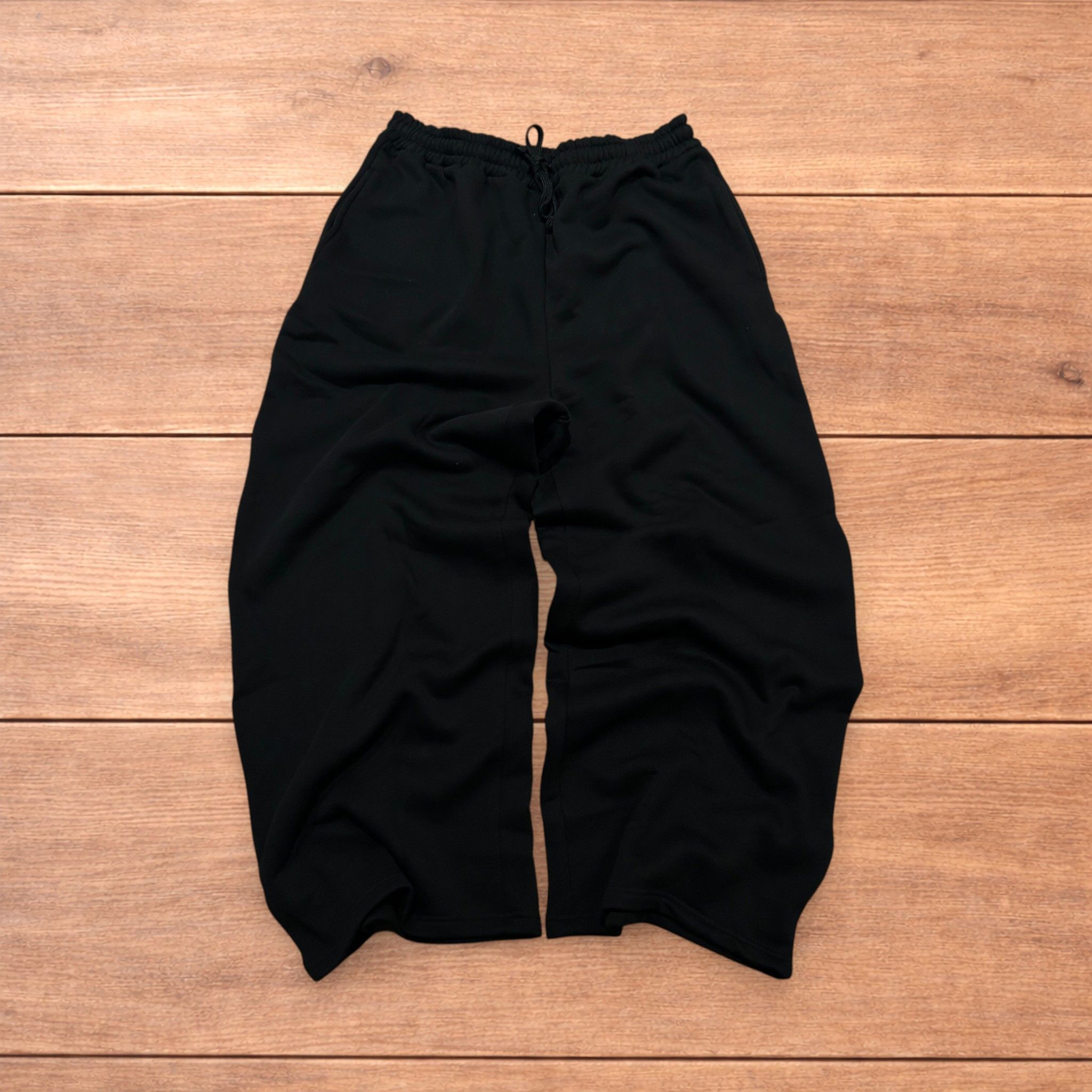 Japanese Brand Super baggy wide leg Korean joggers in black. Size US 34 / EU 50 - 1 Thumbnail