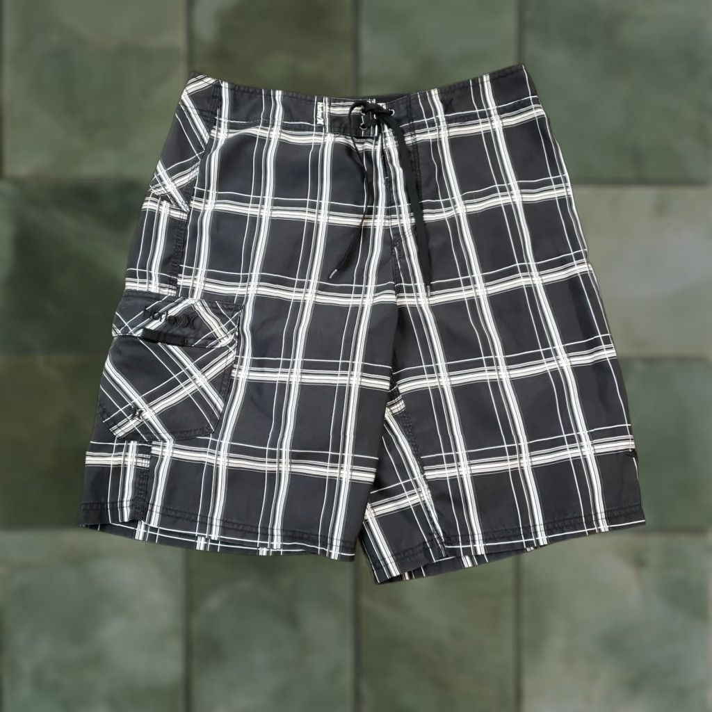 Hurley Hurley Mens Board Shorts 33 Black Plaid Drawstring Extra Large XL Summer Beach Size US 33 - 1 Thumbnail