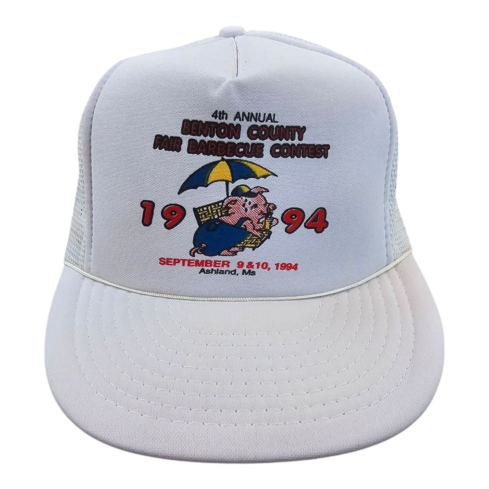 Other 1994 Benton County Fair Barbecue Contest Mesh Snapback Cap Size ONE SIZE - 9 Thumbnail