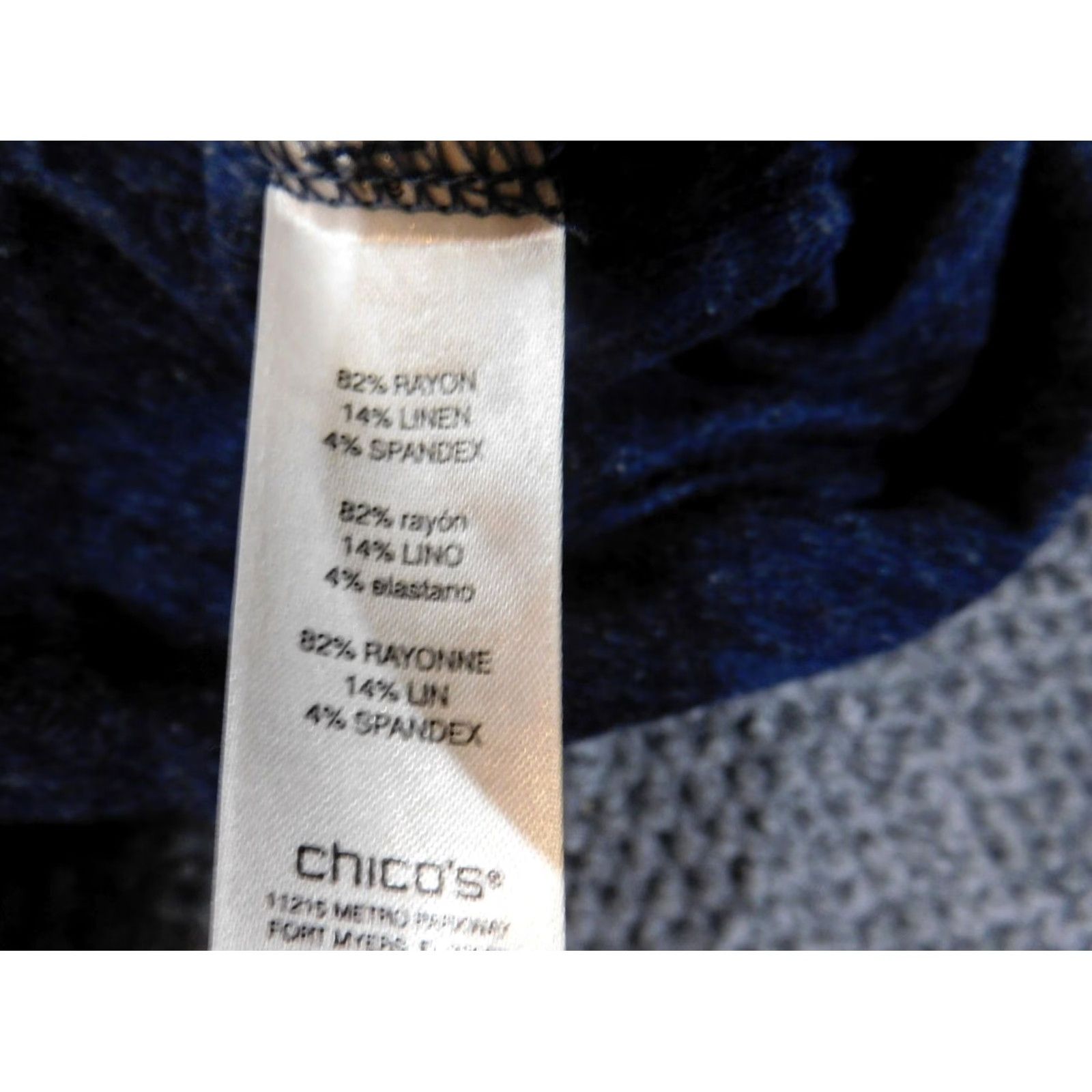 Vintage Chico's Sweater Pullover Knit V-Neck Striped Blue Linen Rayon Size 2 Women's Regular Long Sleeve Stretch Winter Modern Size XS / US 0-2 / IT 36-38 - 7 Thumbnail