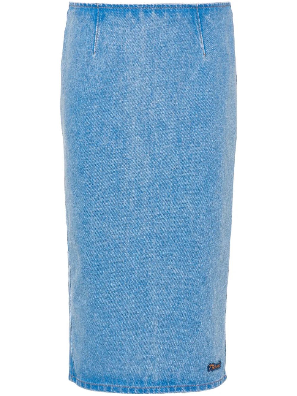 Marni o1y1125 Denim Midi Skirt in Blue Size 26" / US 2 / IT 38 - 1 Thumbnail