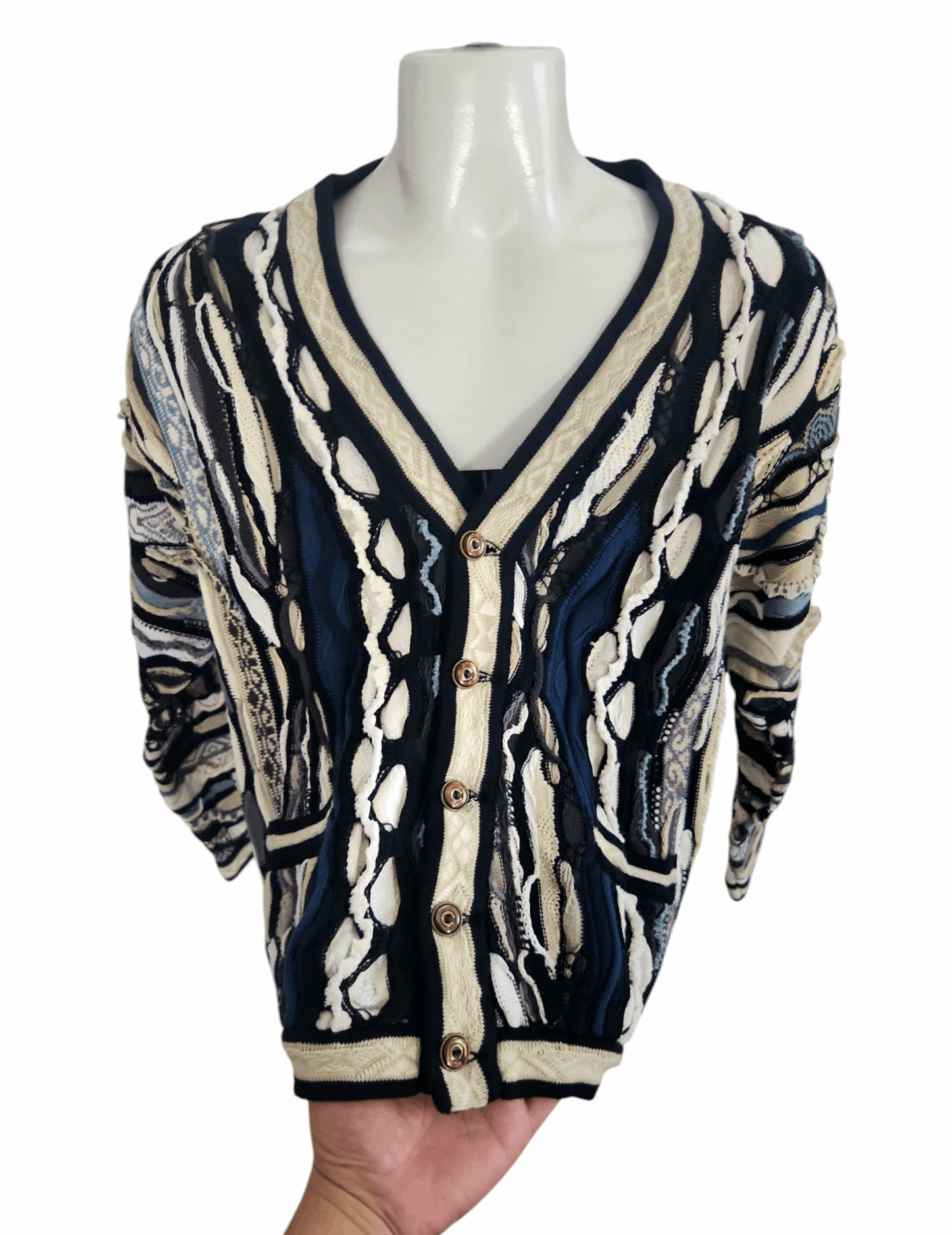 Coogi × Vintage Coogi Australia Cardigan Sweater Rare Vintage 3D dimensional Size US M / EU 48-50 / 2 - 5 Thumbnail