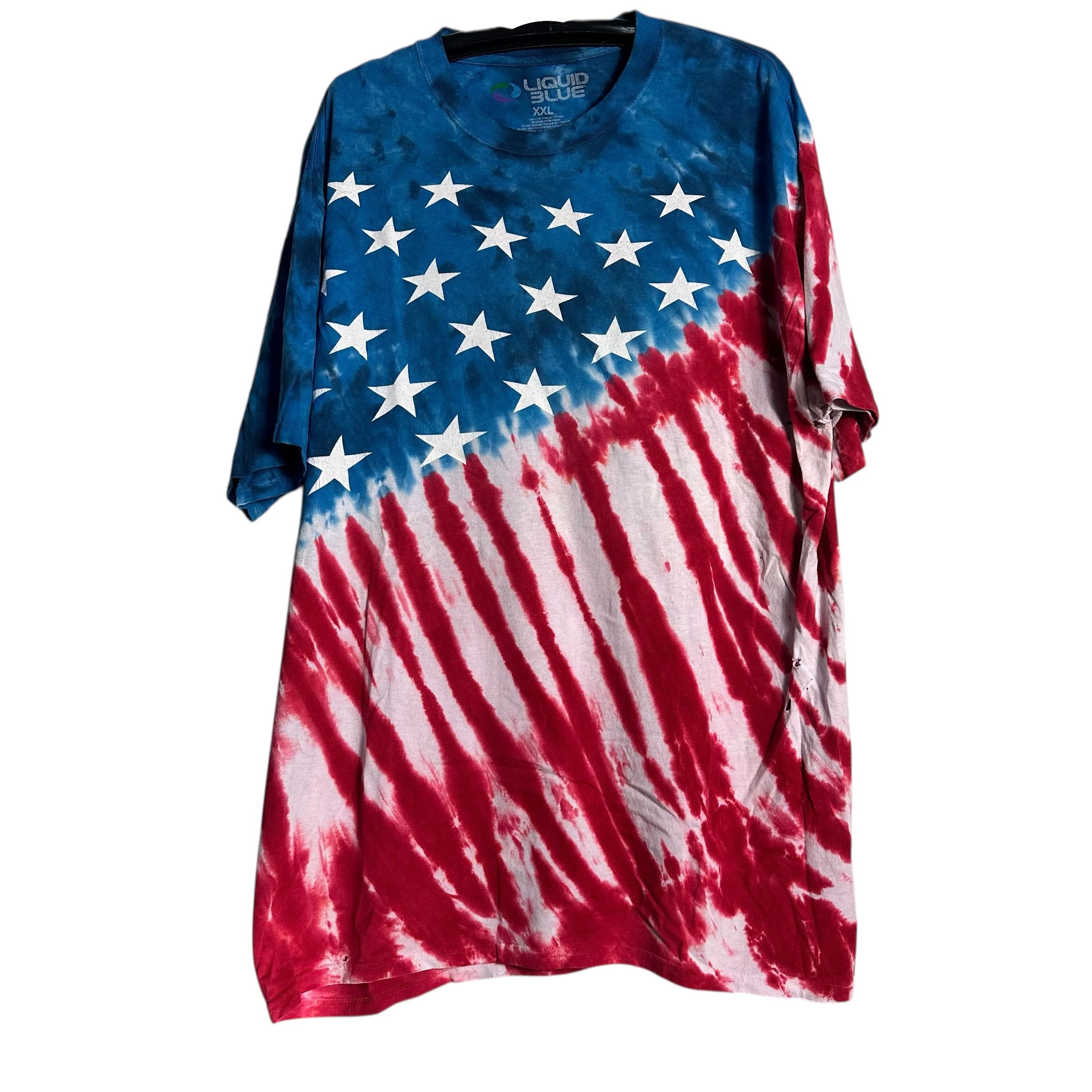 Liquid Blue 🔥RARE🔥Vintage Liquid Blue USA Flag Tie Dye T-shirt Size US XXL / EU 58 / 5 - 1 Thumbnail