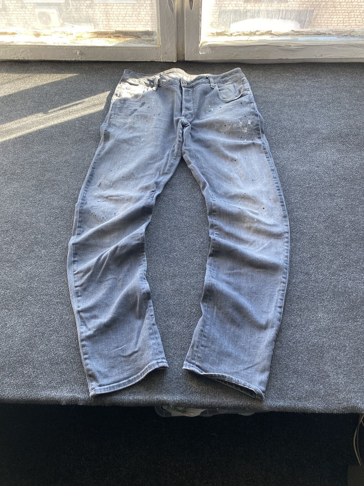 G-Star 🔥Opium Punk G Star arc 3d slim gray distressed jeans men 33 Size US 33 - 3 Thumbnail