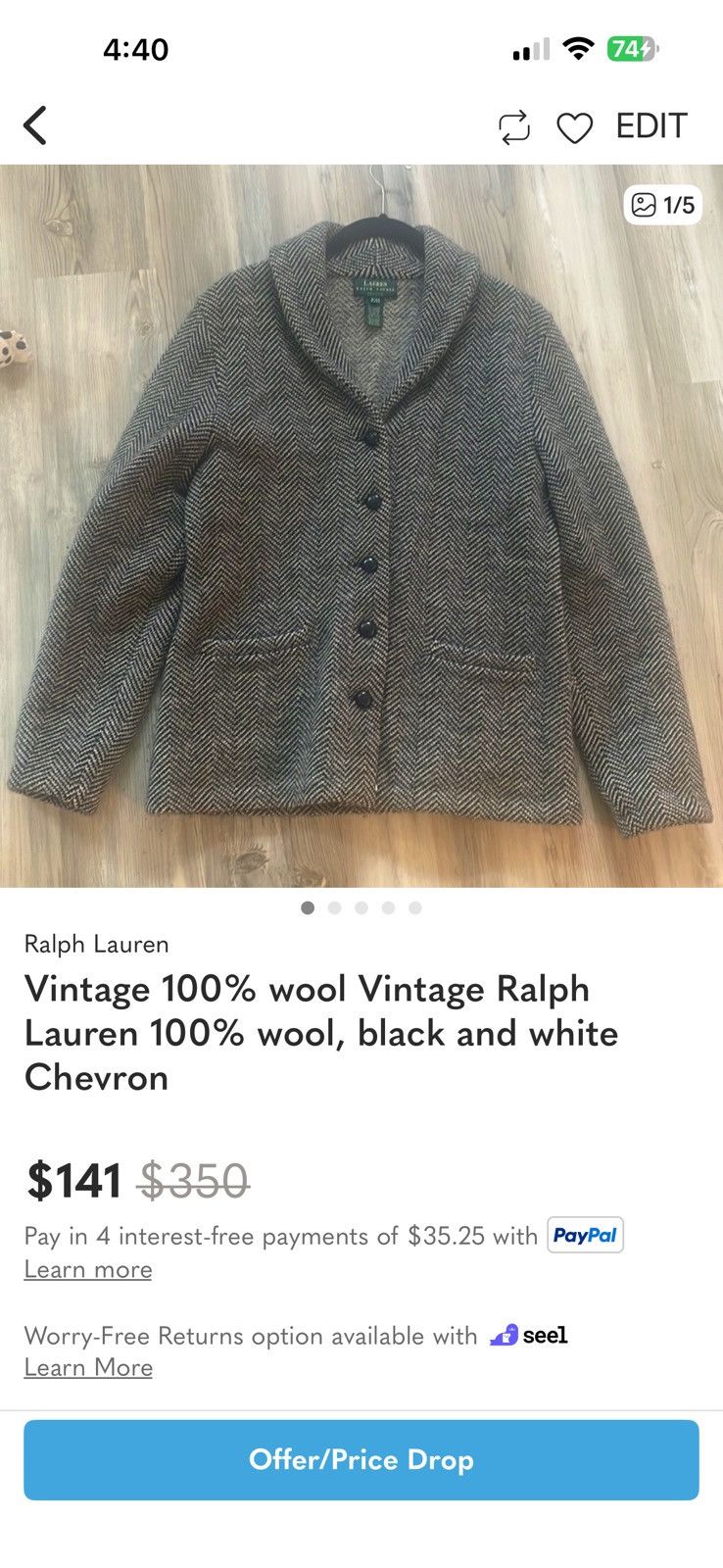 Ralph Lauren Vintage 100% wool Vintage Ralph Lauren 100% wool Size S / US 4 / IT 40 - 6 Thumbnail
