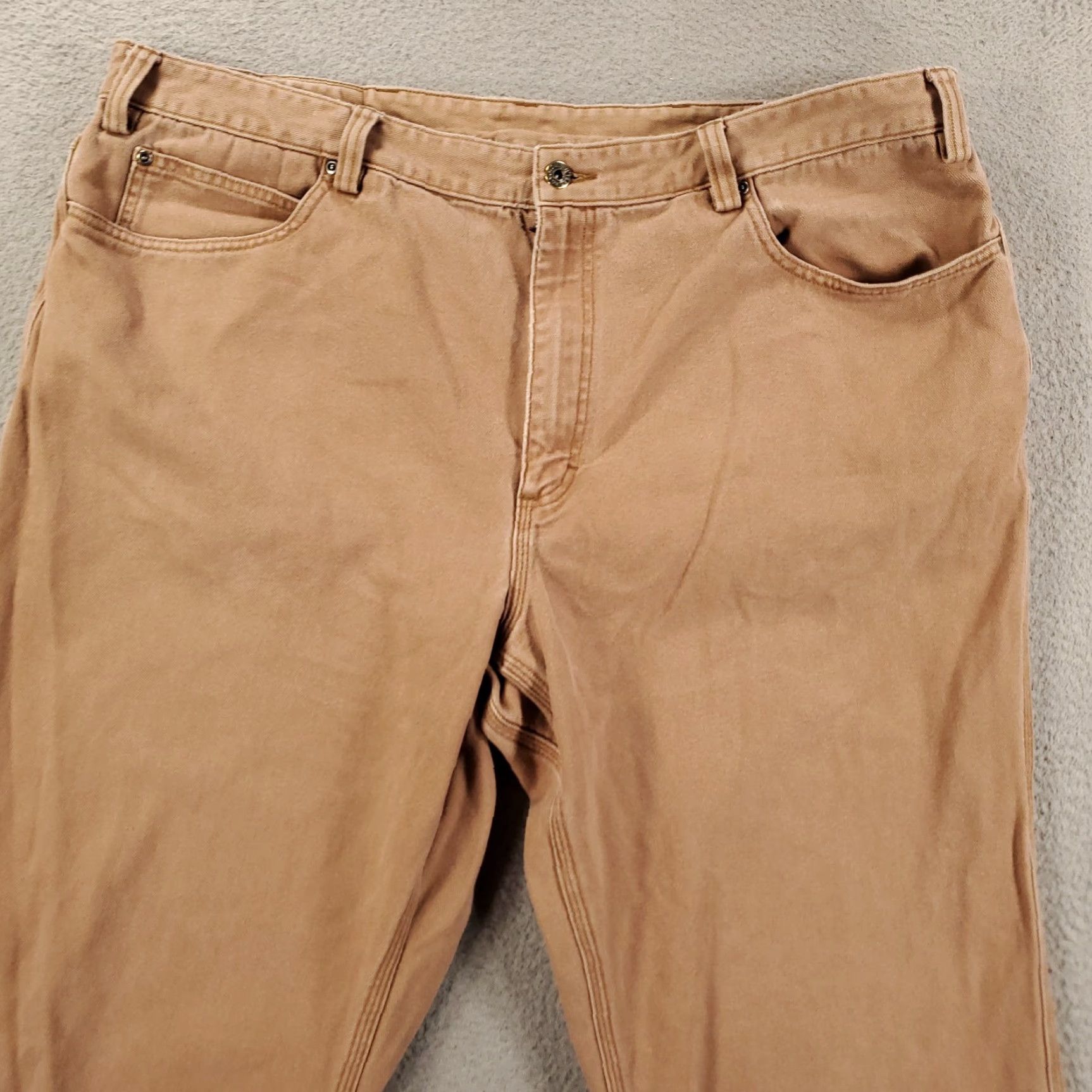 Vintage Duluth Jeans Mens 46x32 Canvas Brown Tan 100% Cotton Workwear 5-Pocket Embroidered Logo Button Zip Vintage No Size US 30 / EU 46 - 2 Thumbnail
