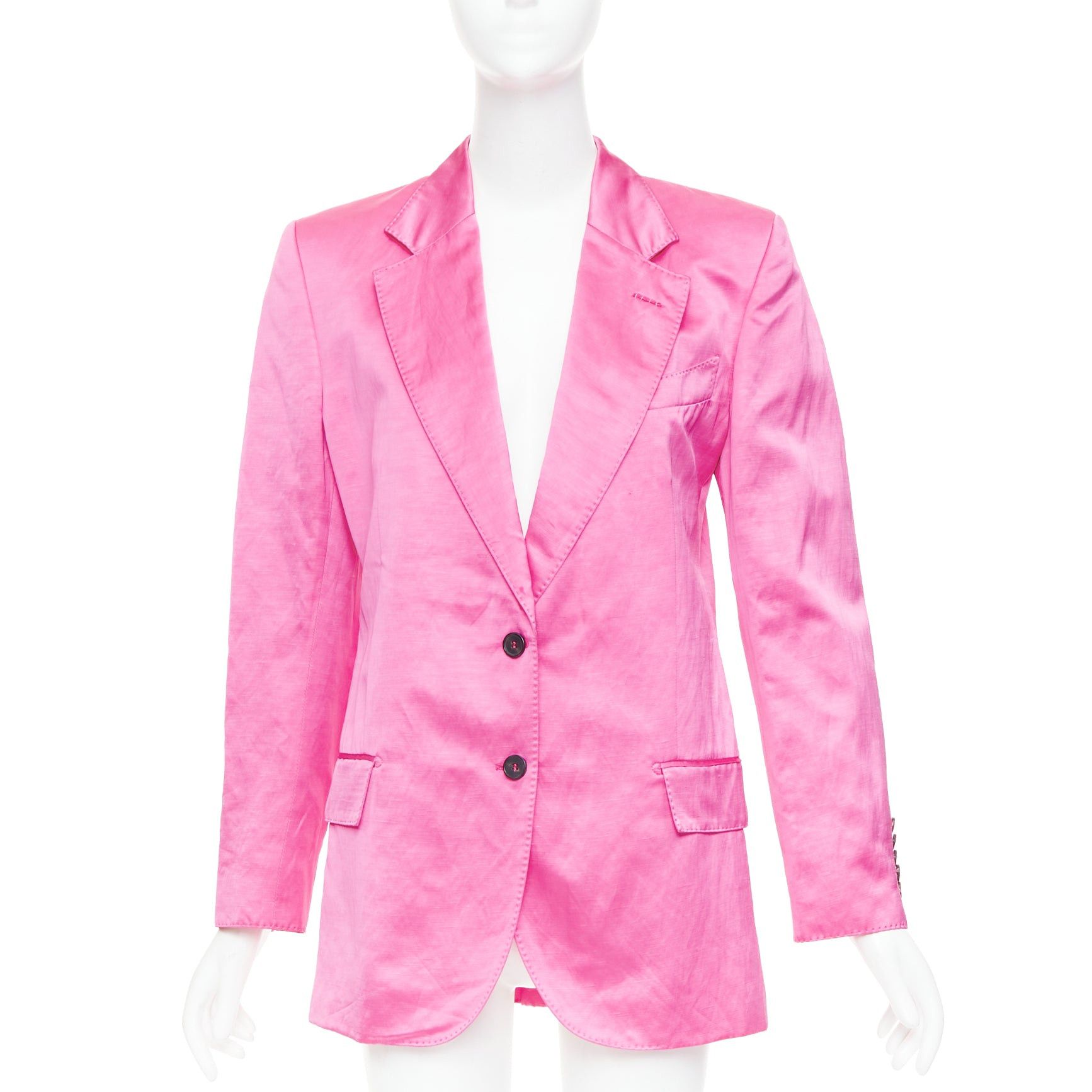 Tom Ford TOM FORD orchid pink satin handstitched lapel oversized blazer jacket IT36 XXS Size XS / US 0-2 / IT 36-38 - 1 Thumbnail