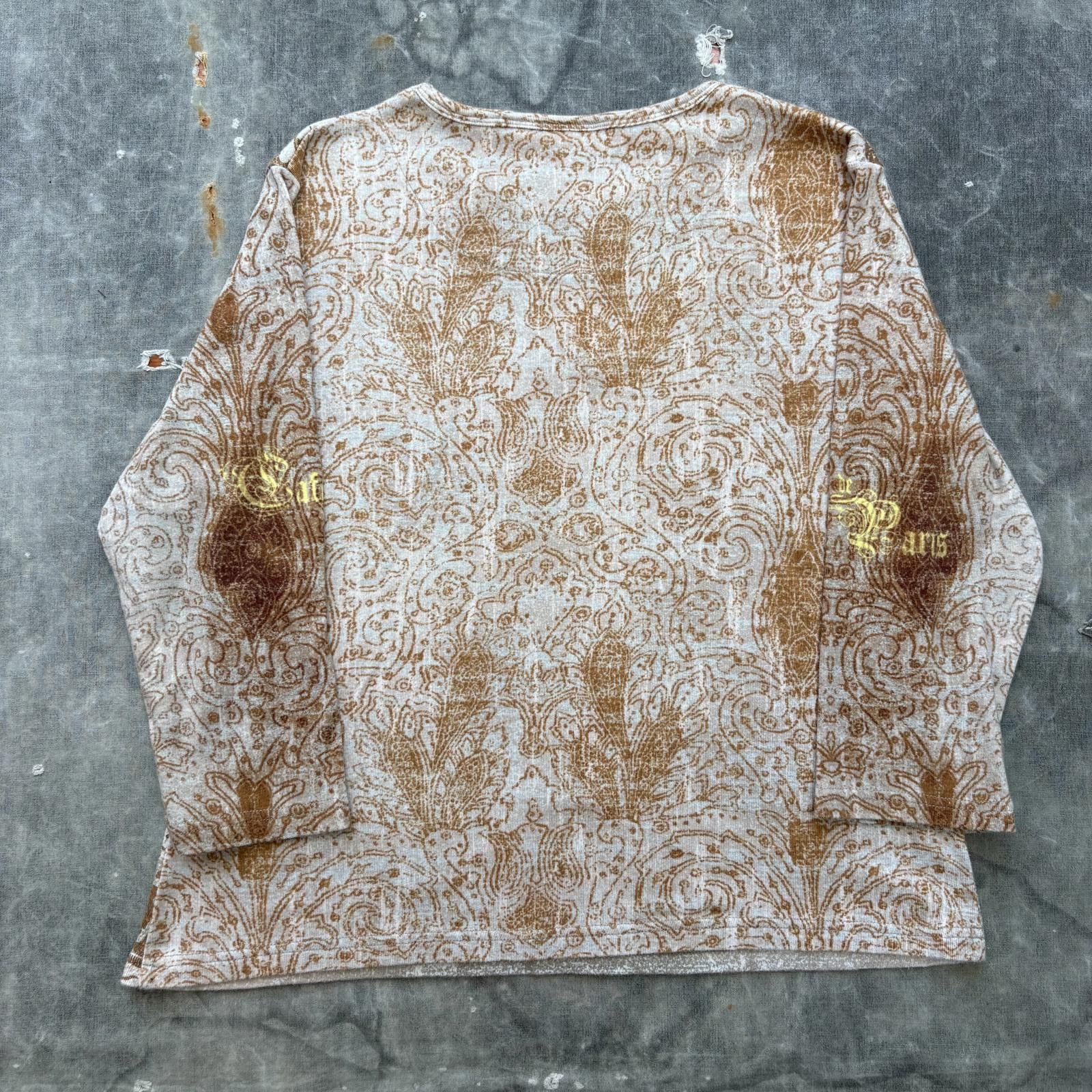 Vintage Vintage Y2K Cafe De Paris Paisley Stretchy 3/4 Sleeve Shirt Size L / US 10 / IT 46 - 5 Thumbnail