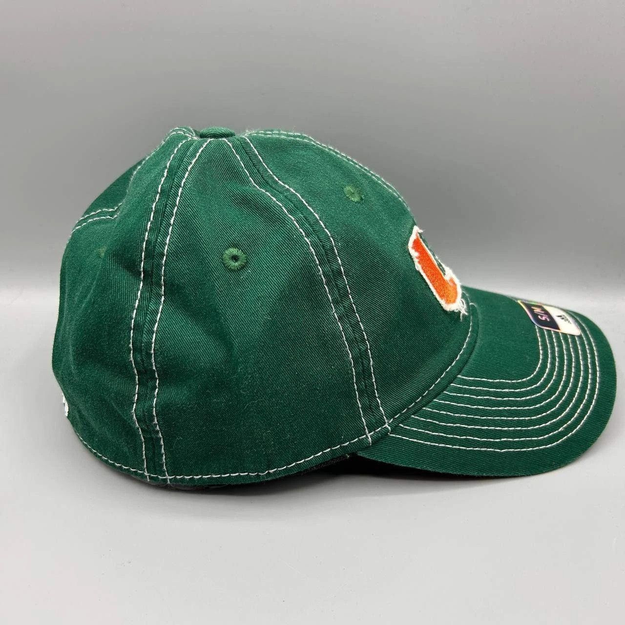 Adidas Miami Hurricanes Hat Men Green Adidas Stretch Fitted Cap S-M Size ONE SIZE - 7 Thumbnail