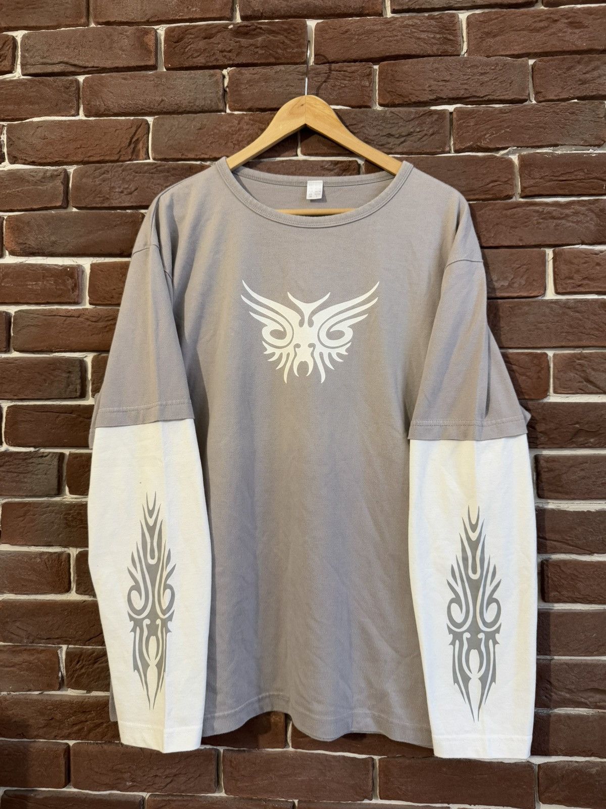 Tribal Streetwear Vintage Y2k 00s Tribal Rave Black Rock Metal Longsleeve Size US L / EU 52-54 / 3 - 1 Thumbnail