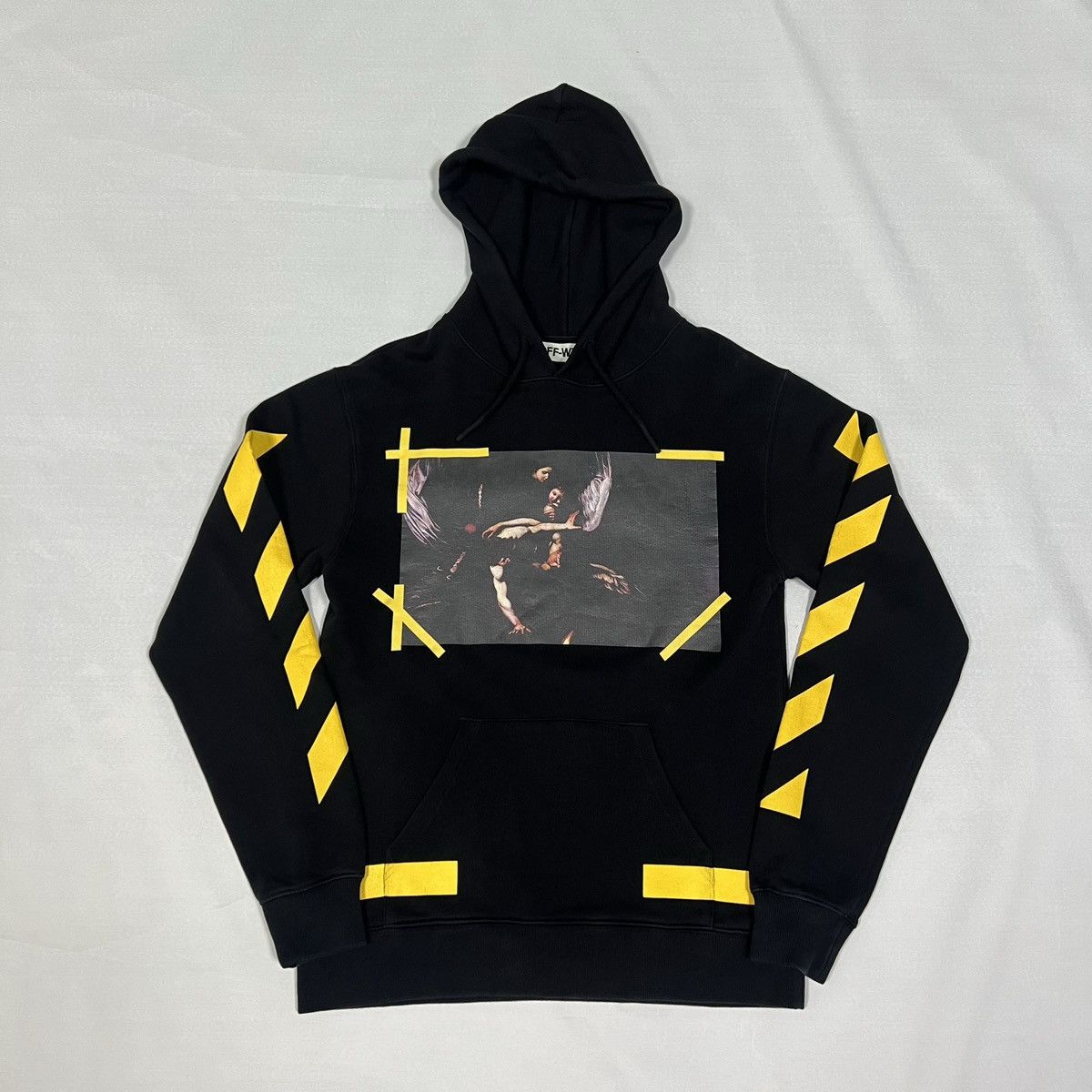 Image of Off White Off-White Fw22 Arrow Caravaggio Mercy Skate Hoodie in Black, Men's (Size Small)